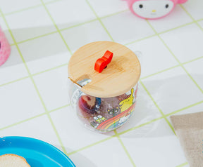 Sanrio Hello Kitty and Friends Rainbow Glass Mug With Lid and Spoon
