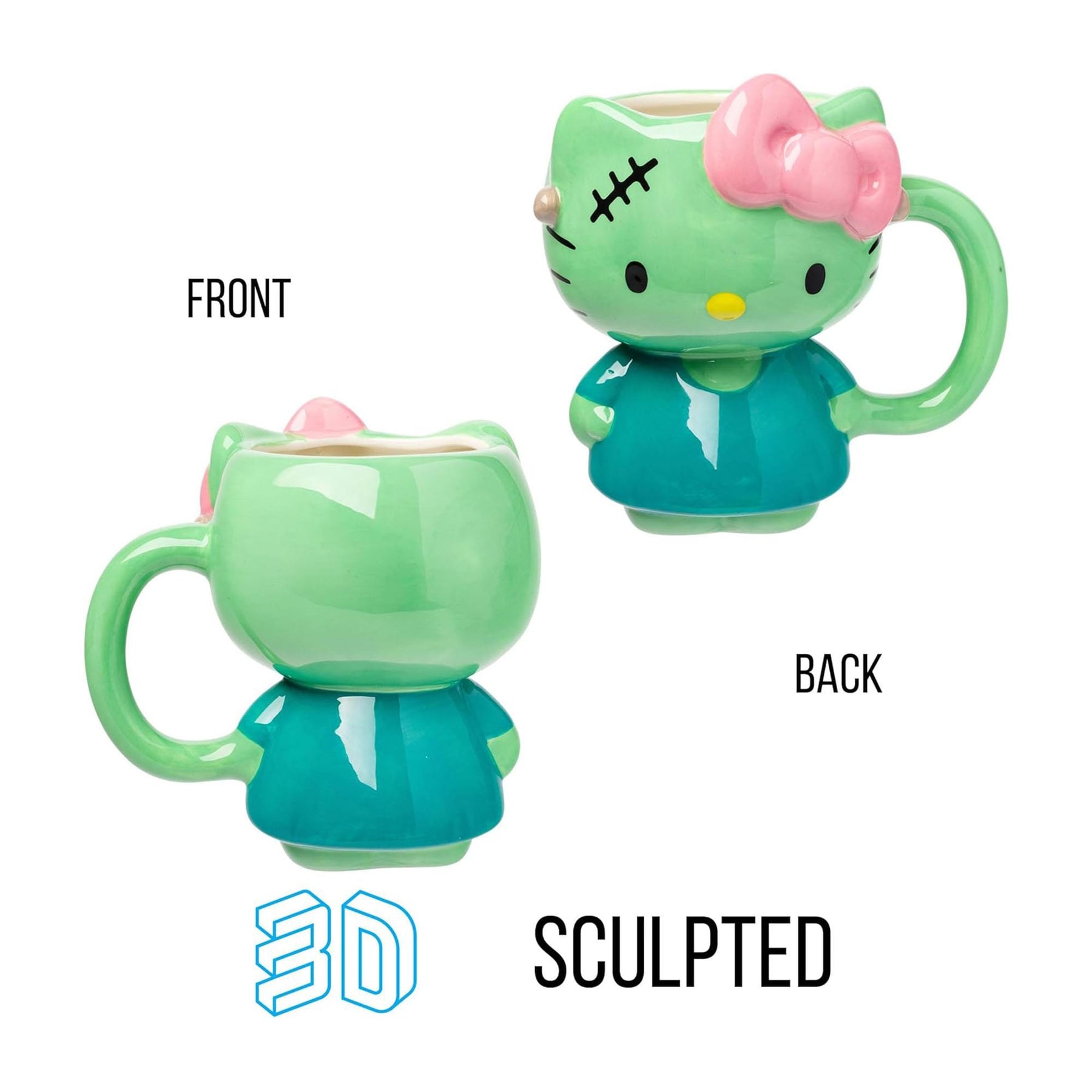 Sanrio Hello Kitty Frankenstein Costume 20 Ounce 3D Sculpted Ceramic Mug