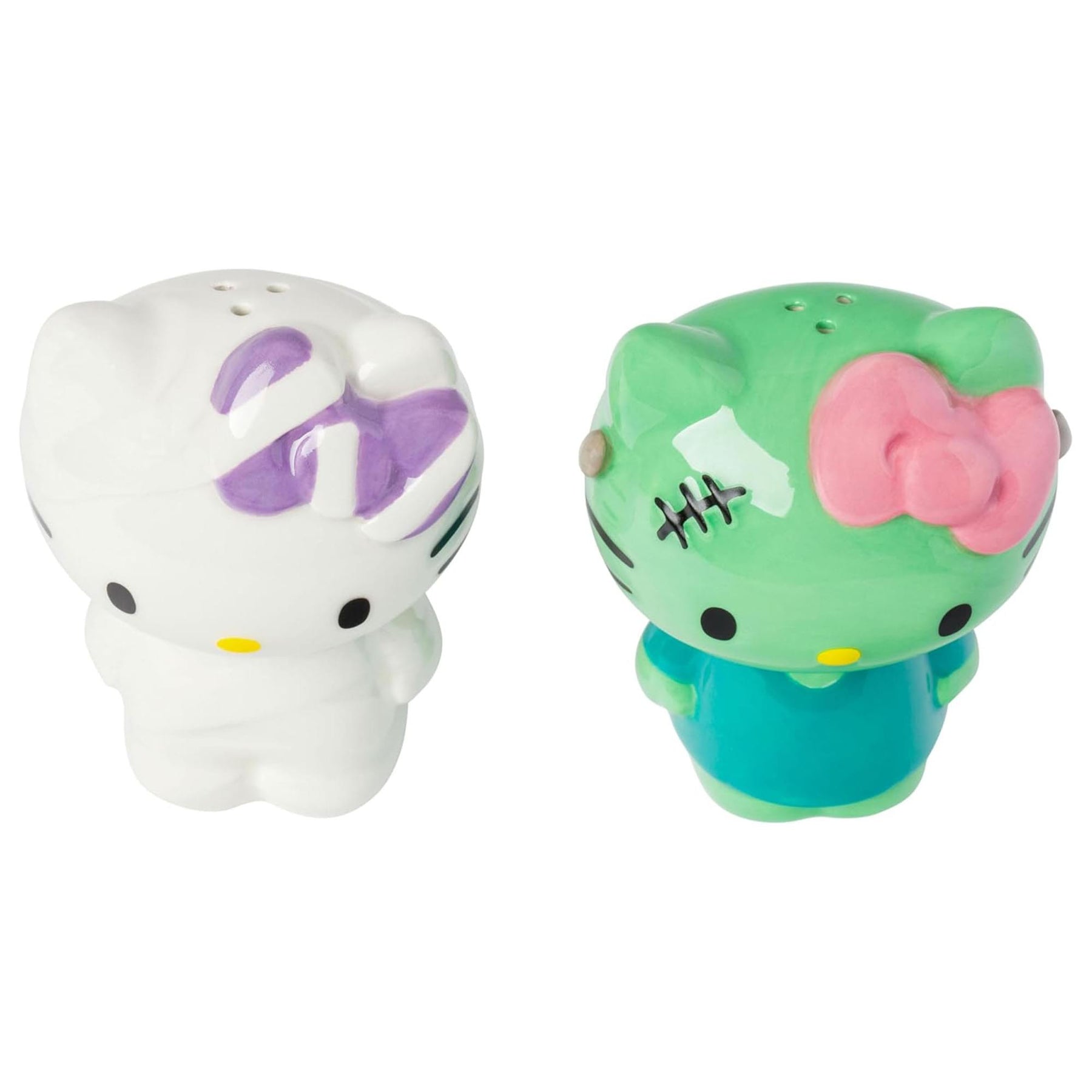 Sanrio Hello Kitty Mummy and Frankenstein Ceramic Salt and Pepper Shaker Set