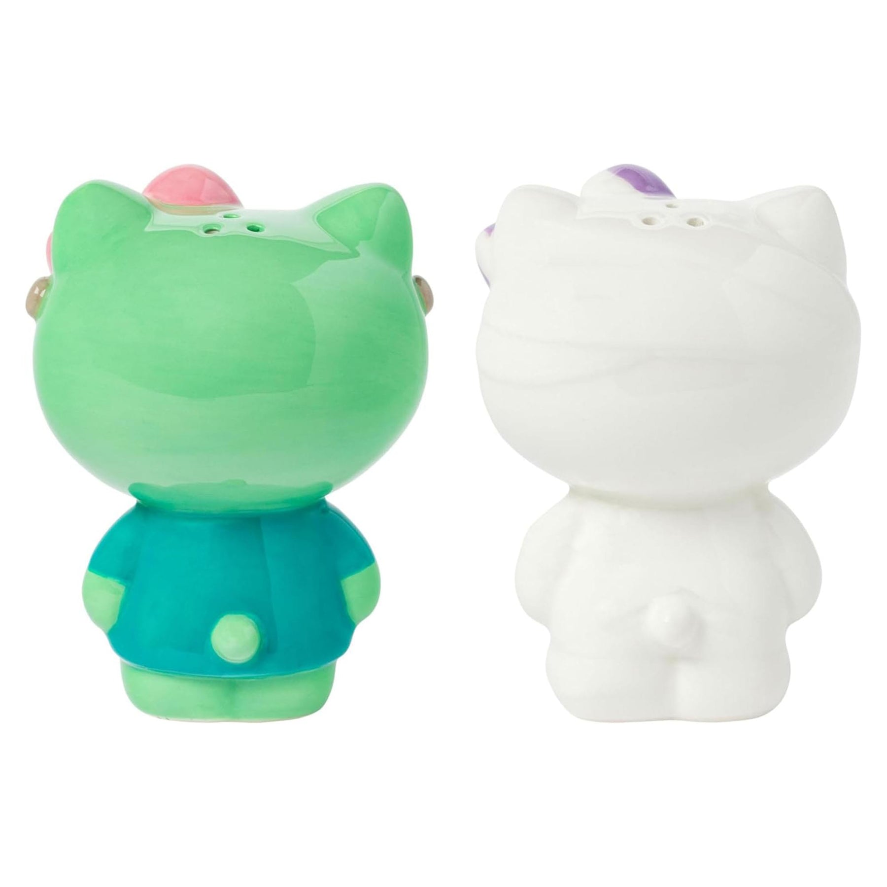 Sanrio Hello Kitty Mummy and Frankenstein Ceramic Salt and Pepper Shaker Set