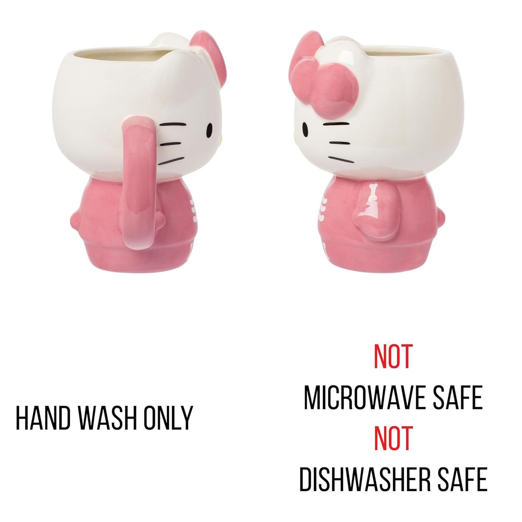 Sanrio Hello Kitty Pink Skeleton Costume 20 Ounce 3D Sculpted Ceramic Mug