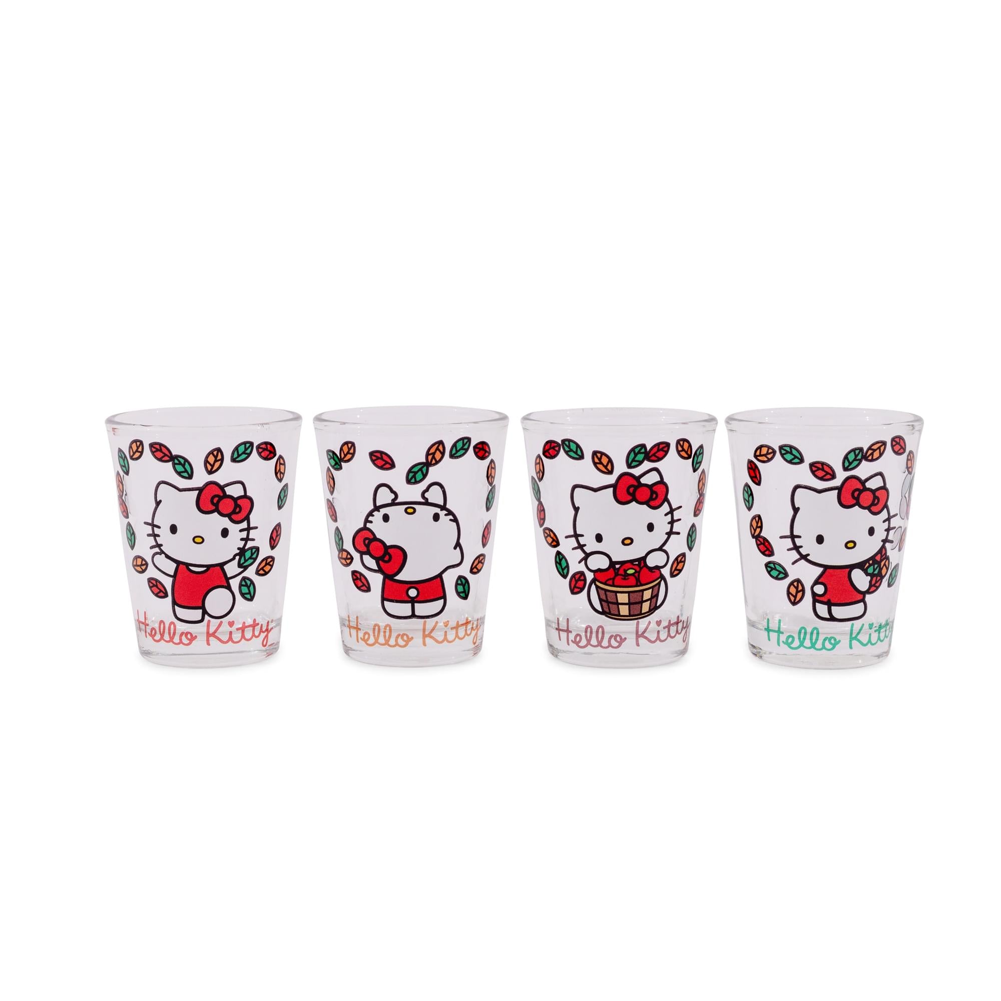 Hello Kitty Love Fall 1.5oz Mini Glass Set of 4 | Free Shipping