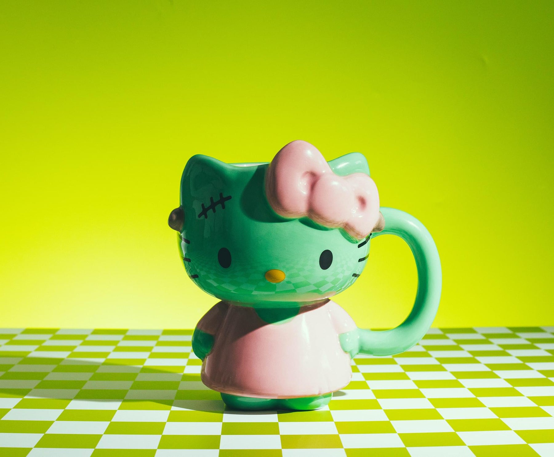 Sanrio Hello Kitty Frankenstein Pink Dress 20-Ounce Ceramic 3D Sculpted Mug