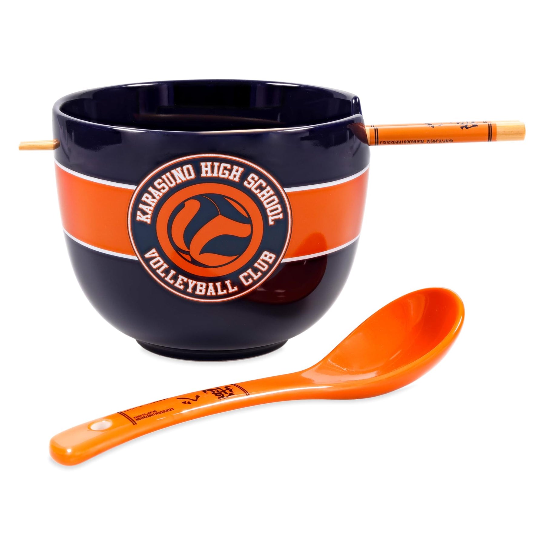 Haikyu!! Karasuno High Volleyball 20-Ounce Ramen Bowl, Chopstick, and Spoon Set