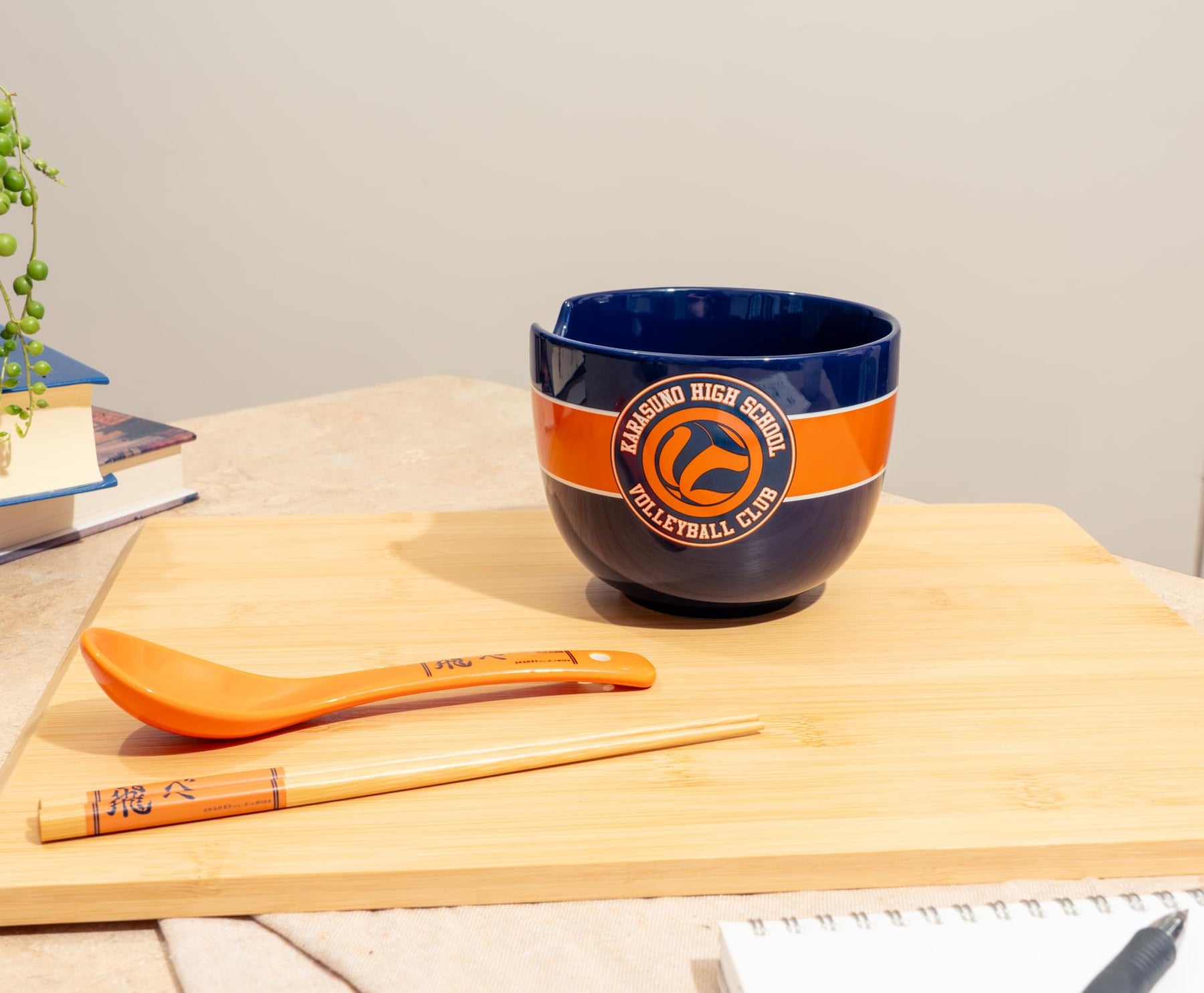 Haikyu!! Karasuno High Volleyball 20-Ounce Ramen Bowl, Chopstick, and Spoon Set