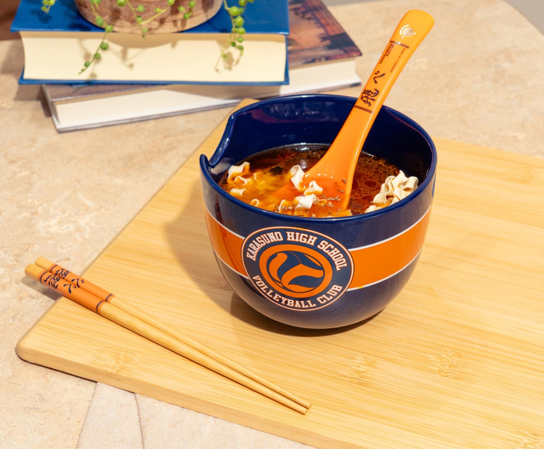 Haikyu!! Karasuno High Volleyball 20-Ounce Ramen Bowl, Chopstick, and Spoon Set