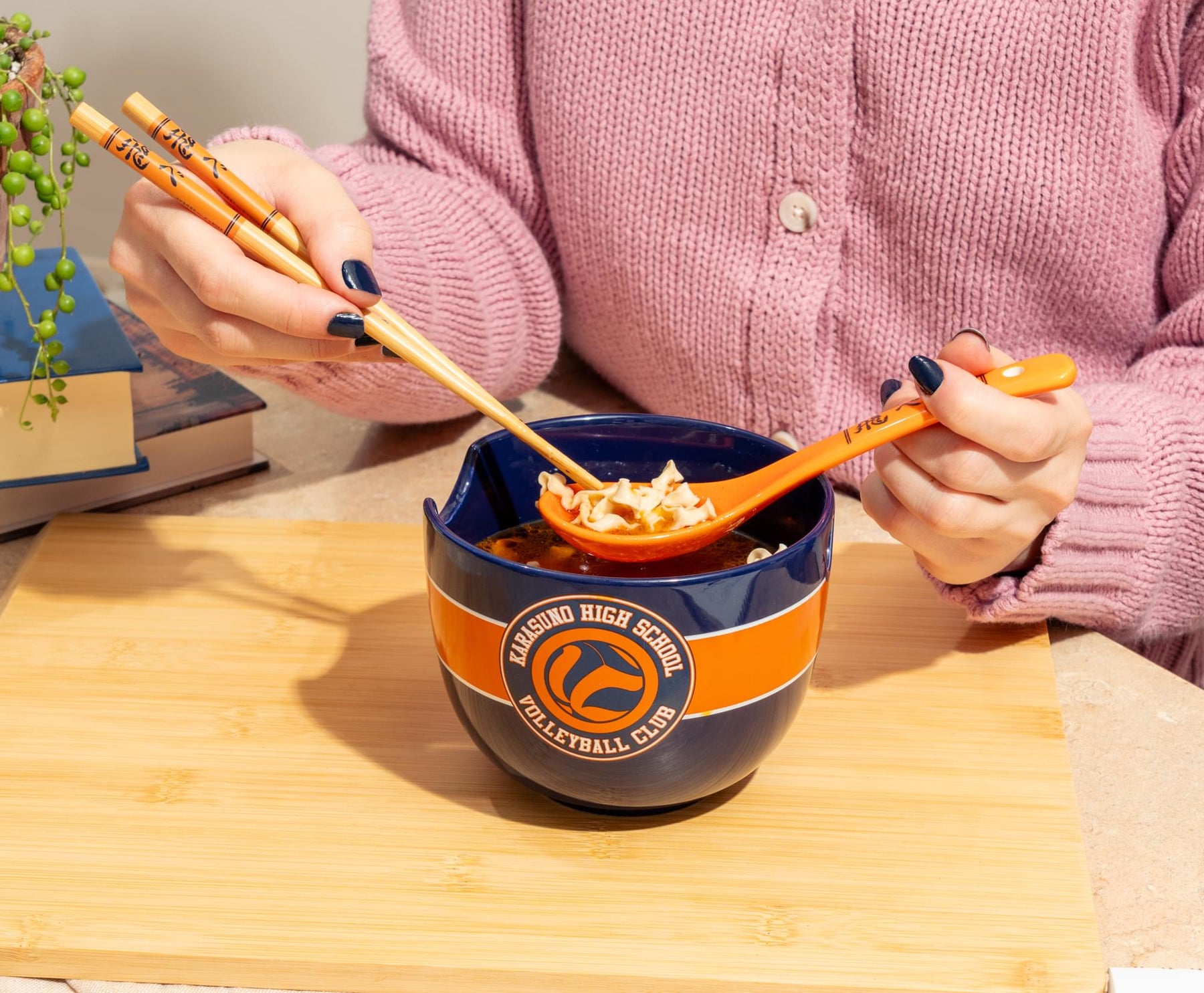 Haikyu!! Karasuno High Volleyball 20-Ounce Ramen Bowl, Chopstick, and Spoon Set