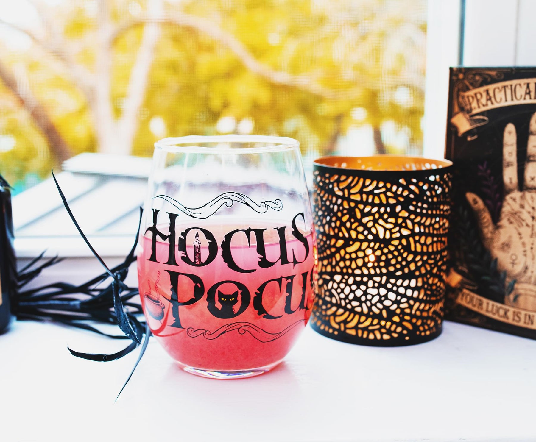 Disney Hocus Pocus Teardrop Stemless Wine Glass | Holds 20 Ounces