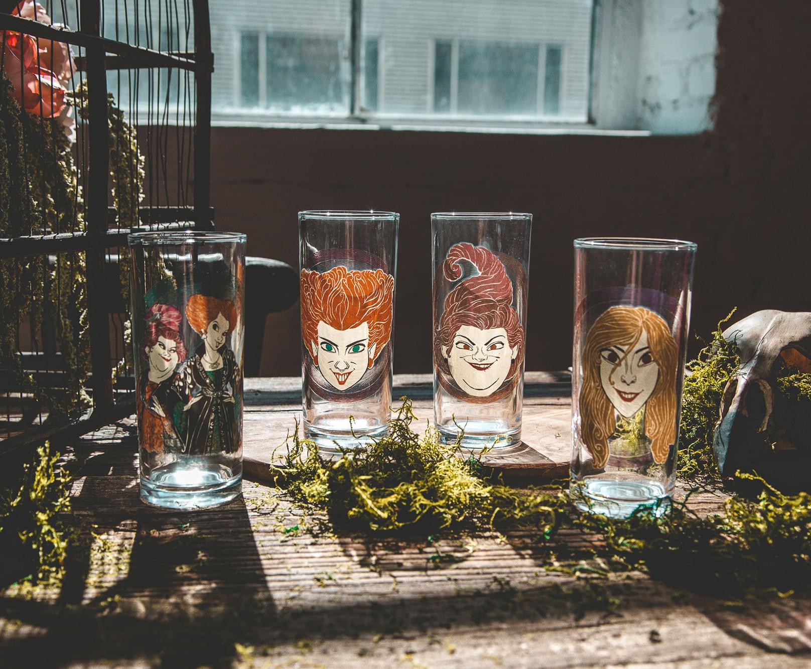 Disney Hocus Pocus Sanderson Sisters 10-Ounce Tumbler Glasses | Set of 4