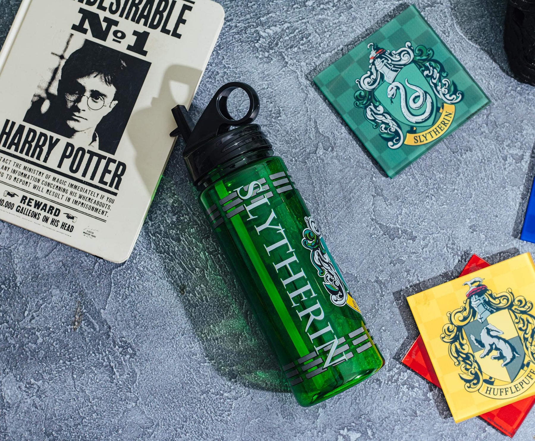 Harry Potter Slytherin Crest Water Bottle With Handle Lid | Holds 20 Ounces
