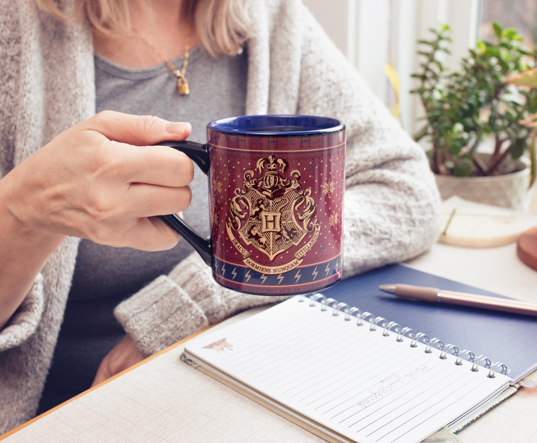 Harry Potter Hogwarts Holiday Sweater Heat-Reveal Ceramic Mug | Holds 14 Ounces