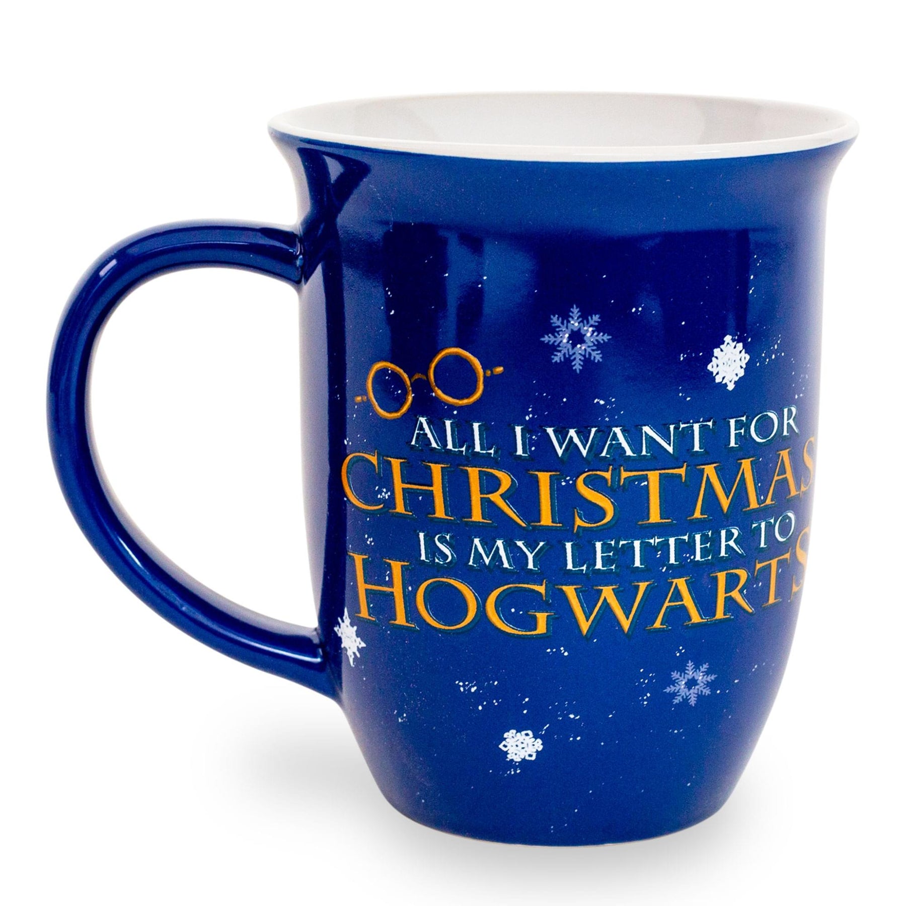 Harry Potter Hogwarts Christmas Wide Rim Ceramic Mug | Holds 16 Ounces