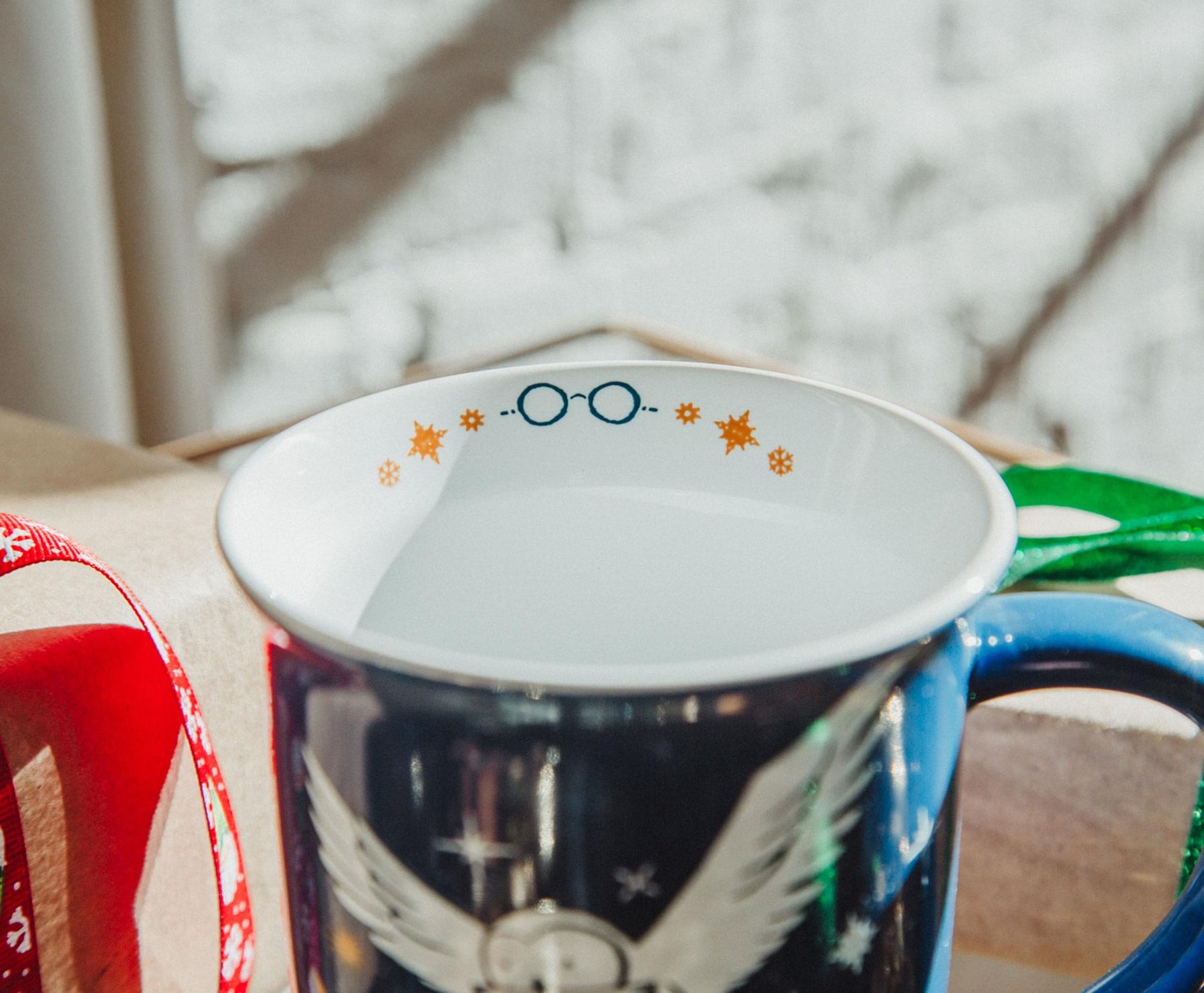 Harry Potter Hogwarts Christmas Wide Rim Ceramic Mug | Holds 16 Ounces