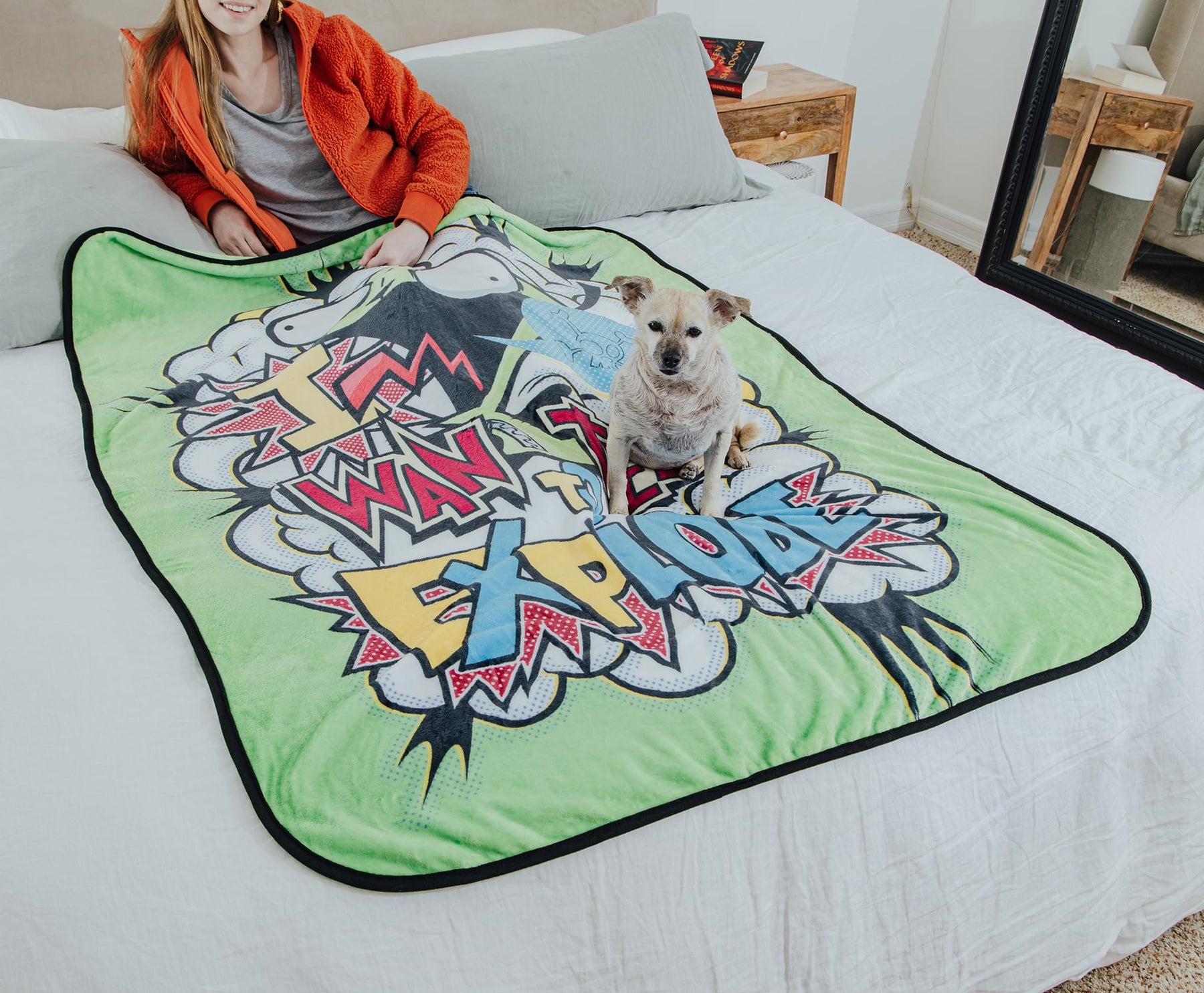 Invader Zim GIR "I Wanted To Explode" Fleece Throw Blanket | 45 x 60 Inches