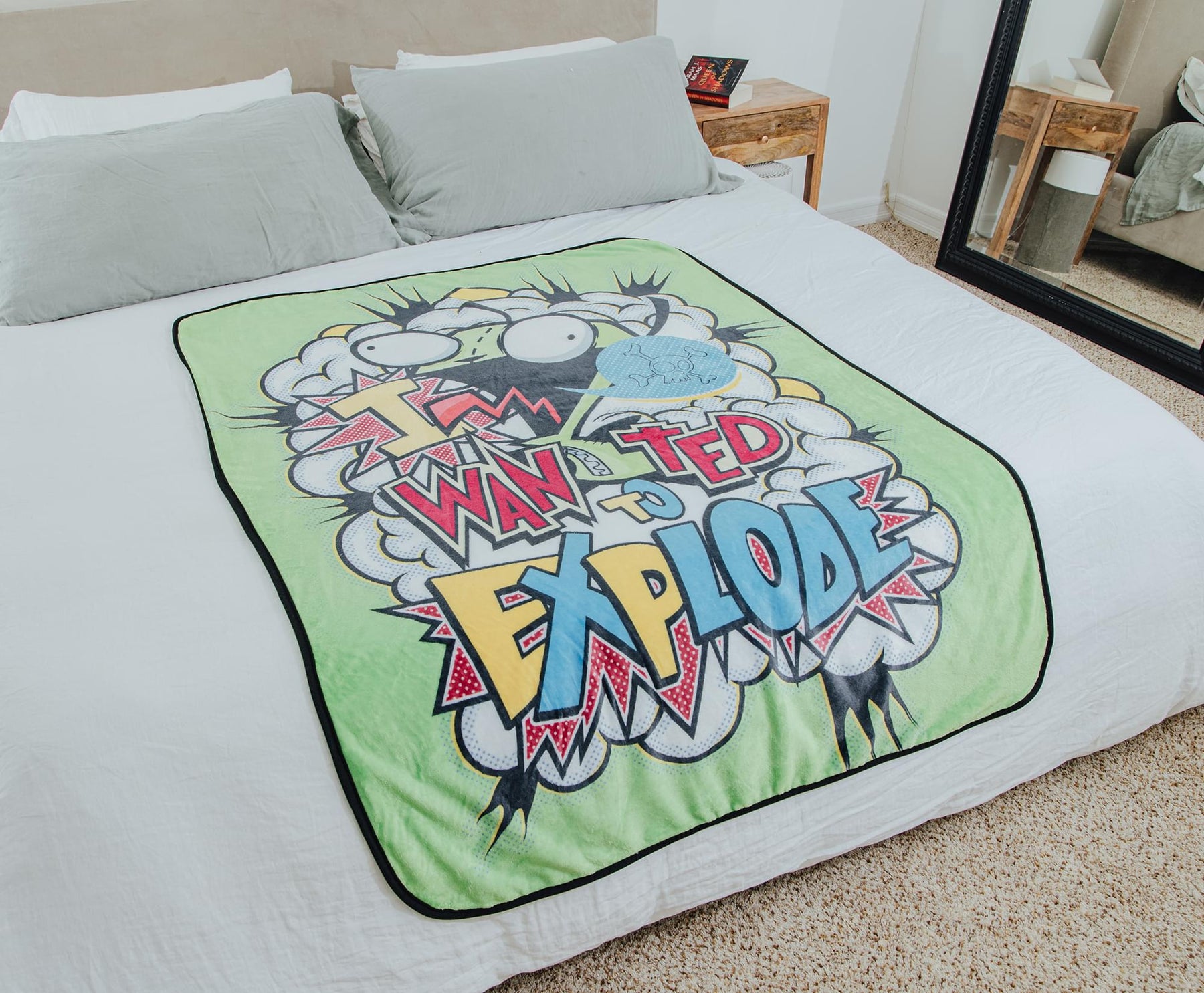 Invader Zim GIR "I Wanted To Explode" Fleece Throw Blanket | 45 x 60 Inches