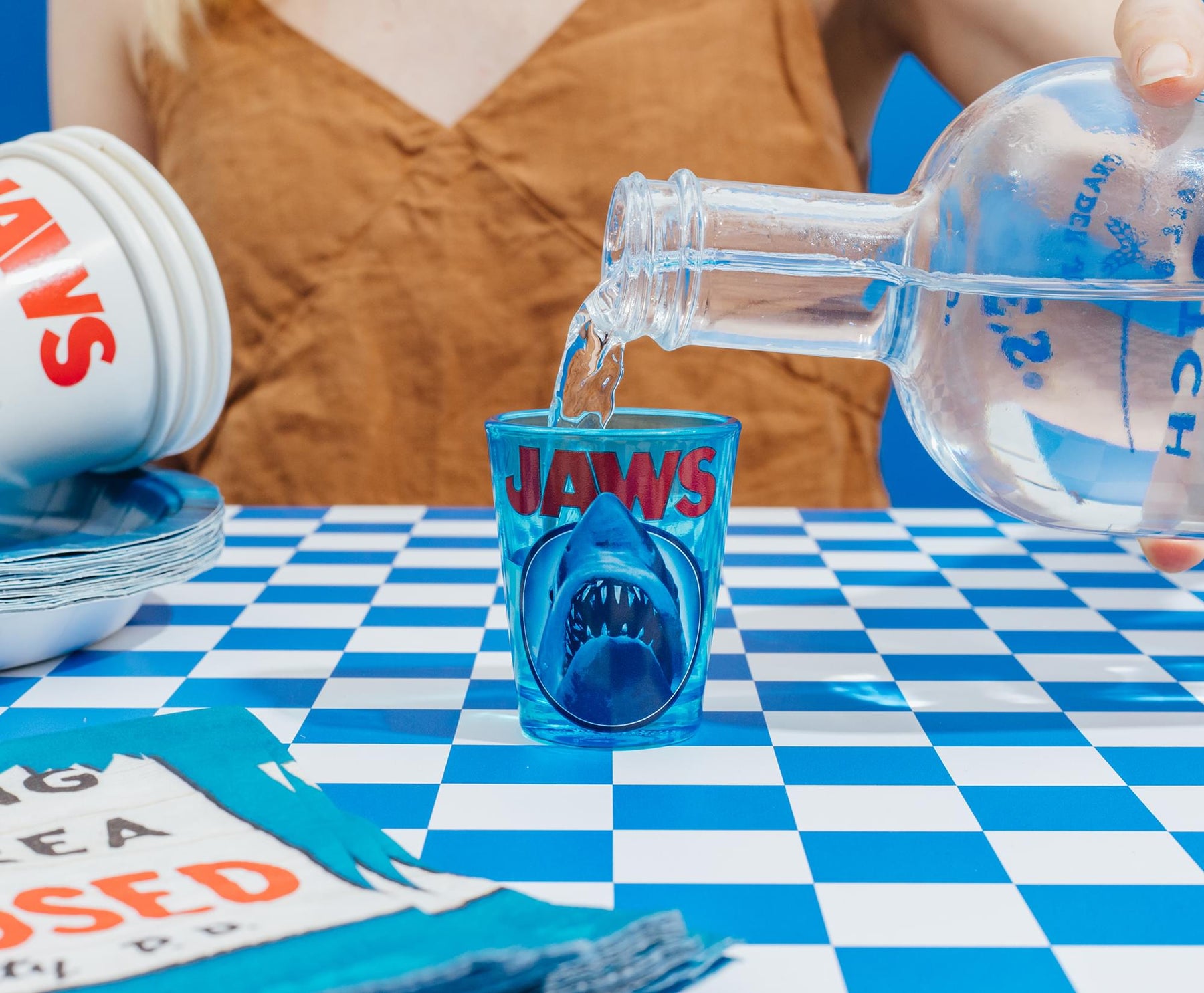 Jaws Movie Poster Logo Mini Glass | Holds 2 Ounces