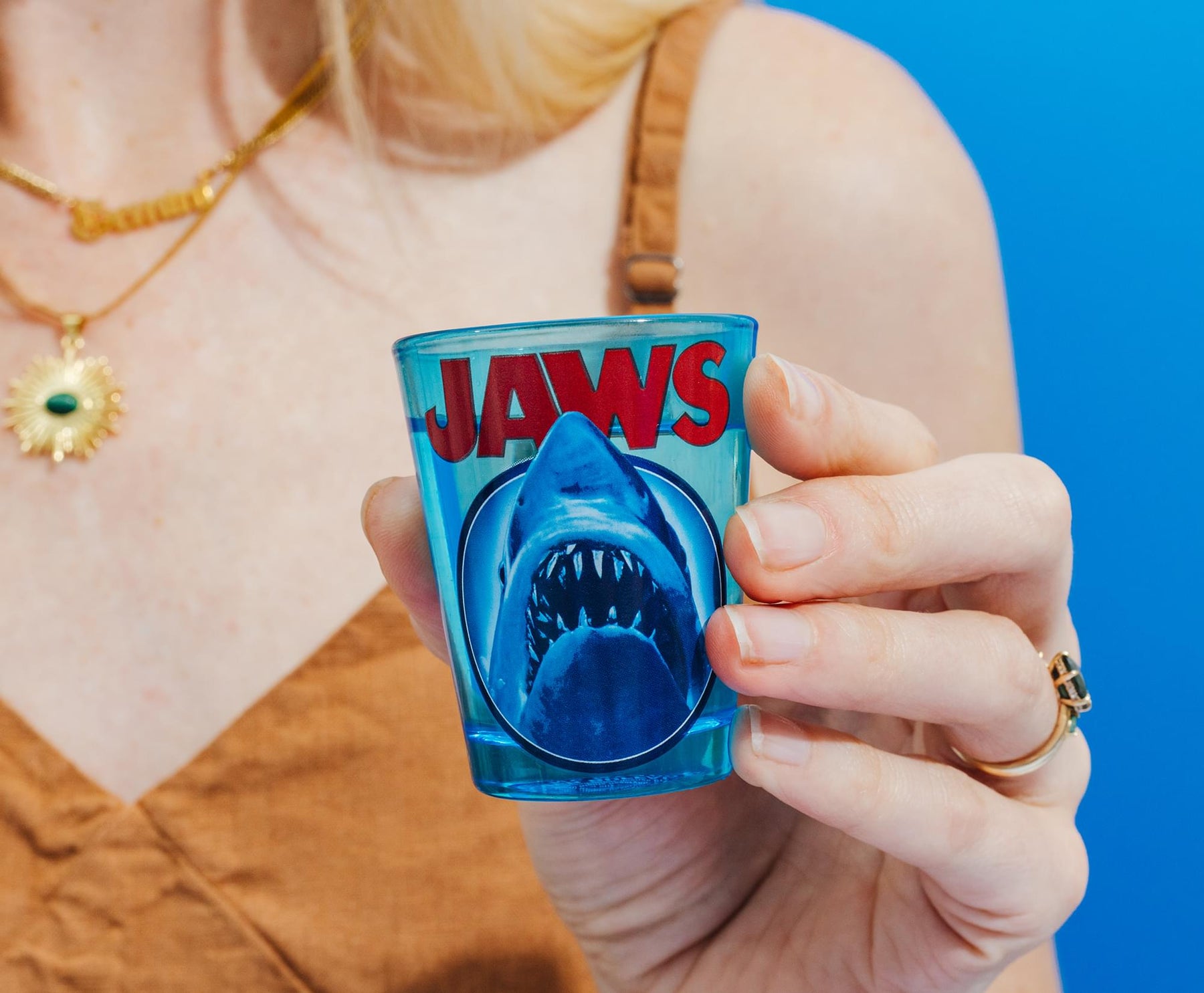 Jaws Movie Poster Logo Mini Glass | Holds 2 Ounces