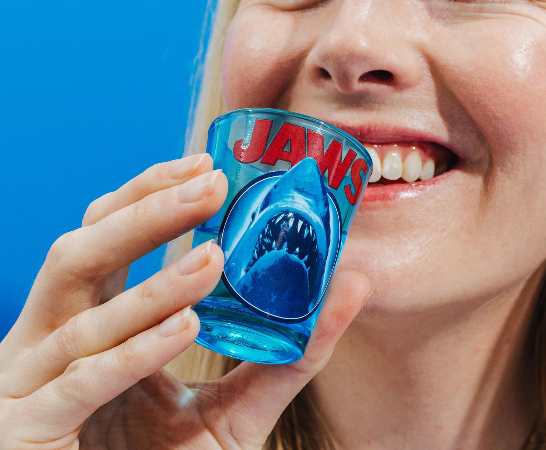 Jaws Movie Poster Logo Mini Glass | Holds 2 Ounces
