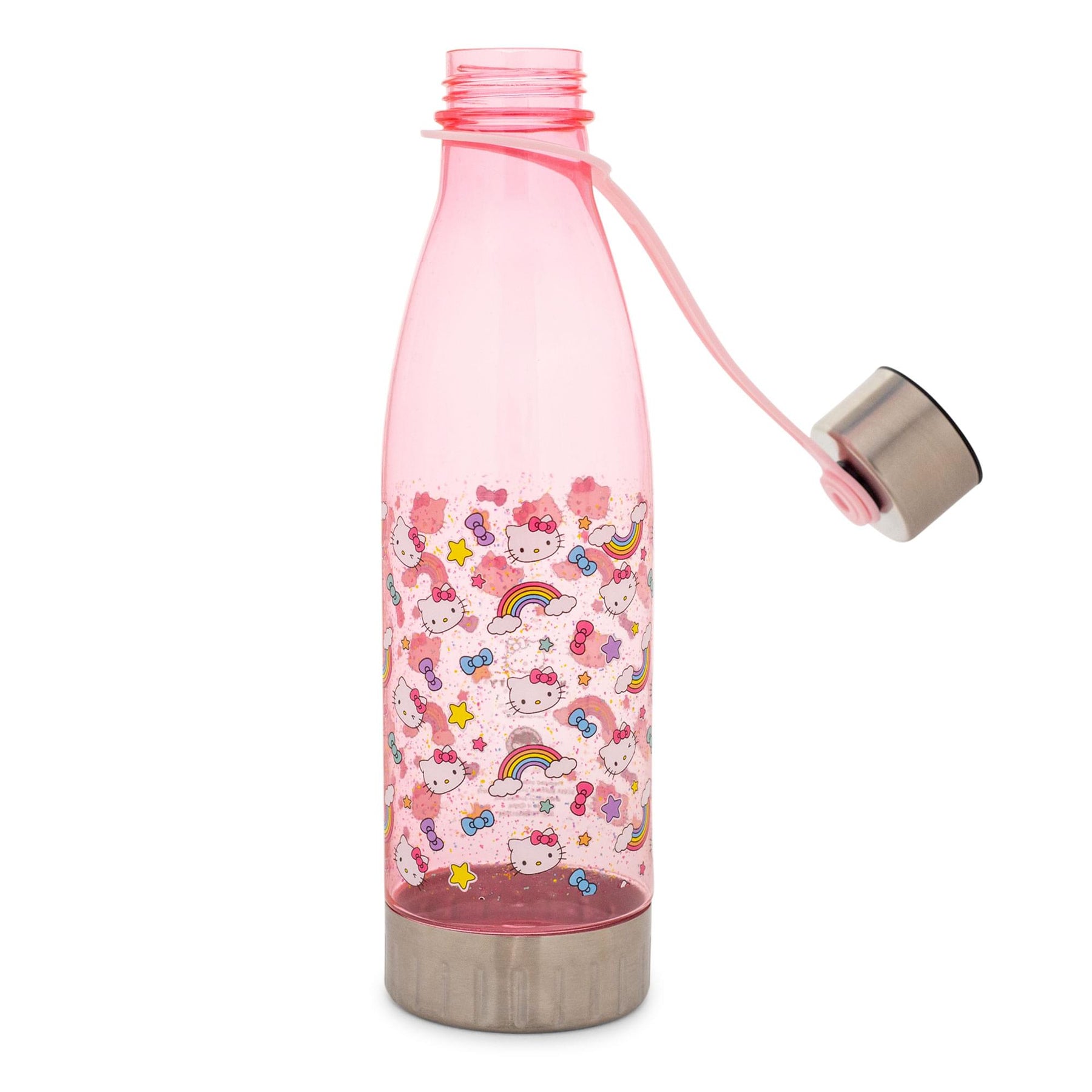 Sanrio Hello Kitty Pastel Star Toss Print Water Bottle With Lid | Holds 20 Ounce