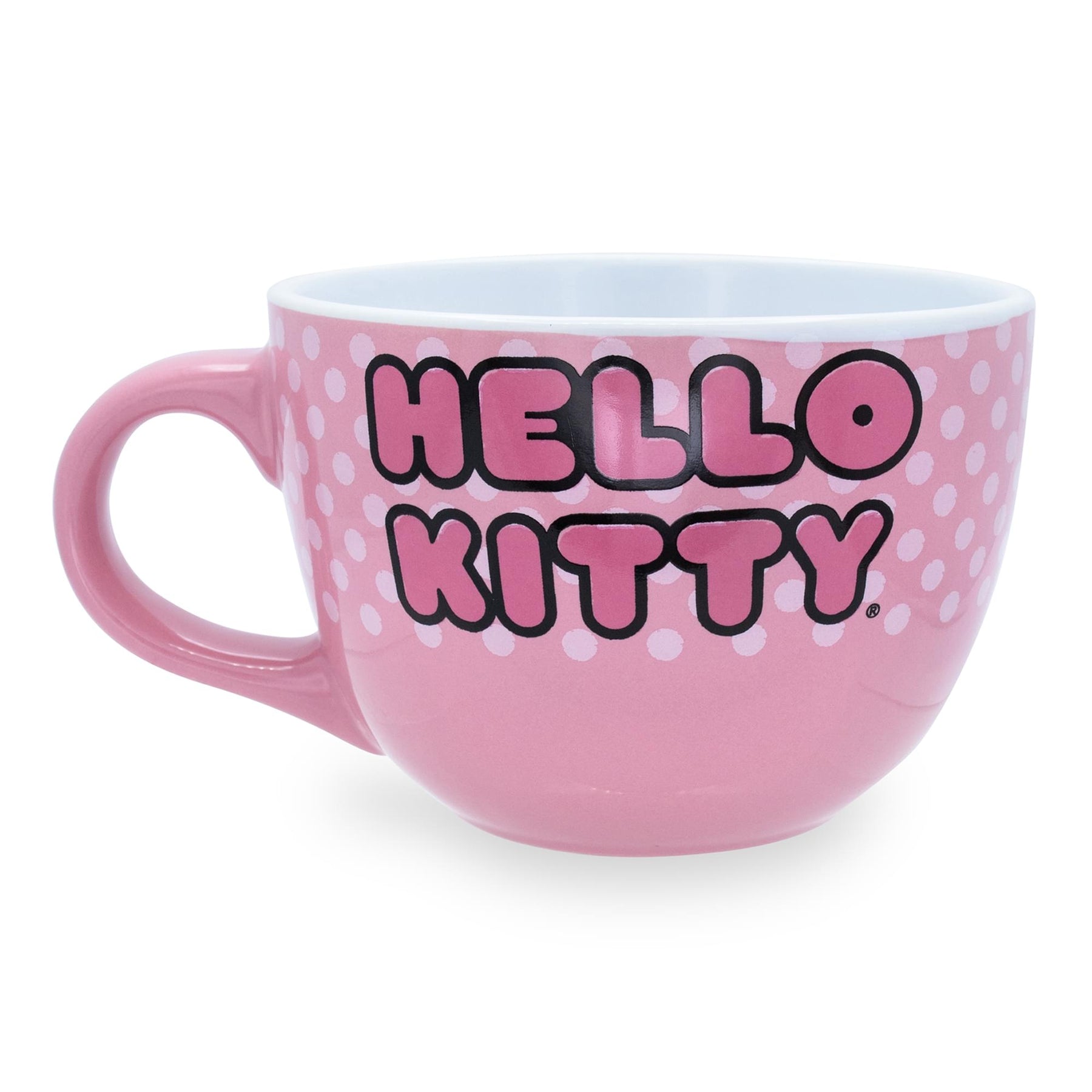 Sanrio Hello Kitty Pink Polka Dots Ceramic Soup Mug | Holds 24 Ounces