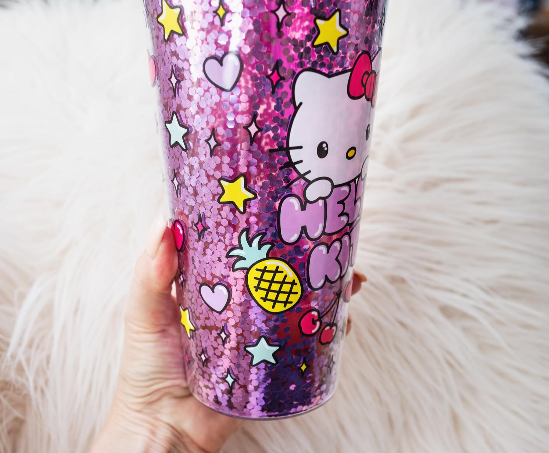 Sanrio Hello Kitty Rainbow Confetti Carnival Cup With Lid and Straw | 32 Ounces