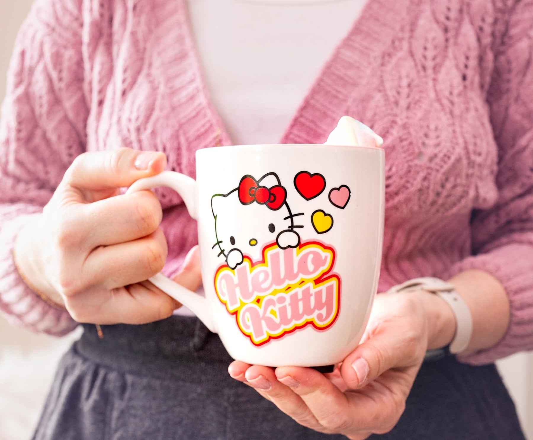Sanrio Hello Kitty Hearts Ceramic Mug | Holds 18 Ounces