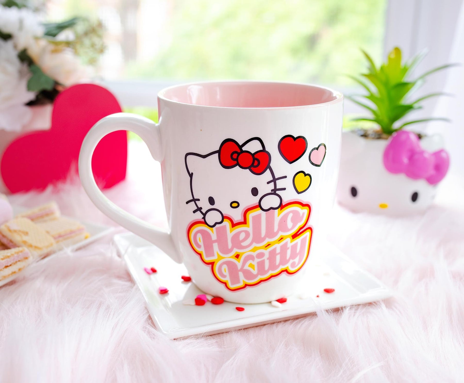 Sanrio Hello Kitty Hearts Ceramic Mug | Holds 18 Ounces
