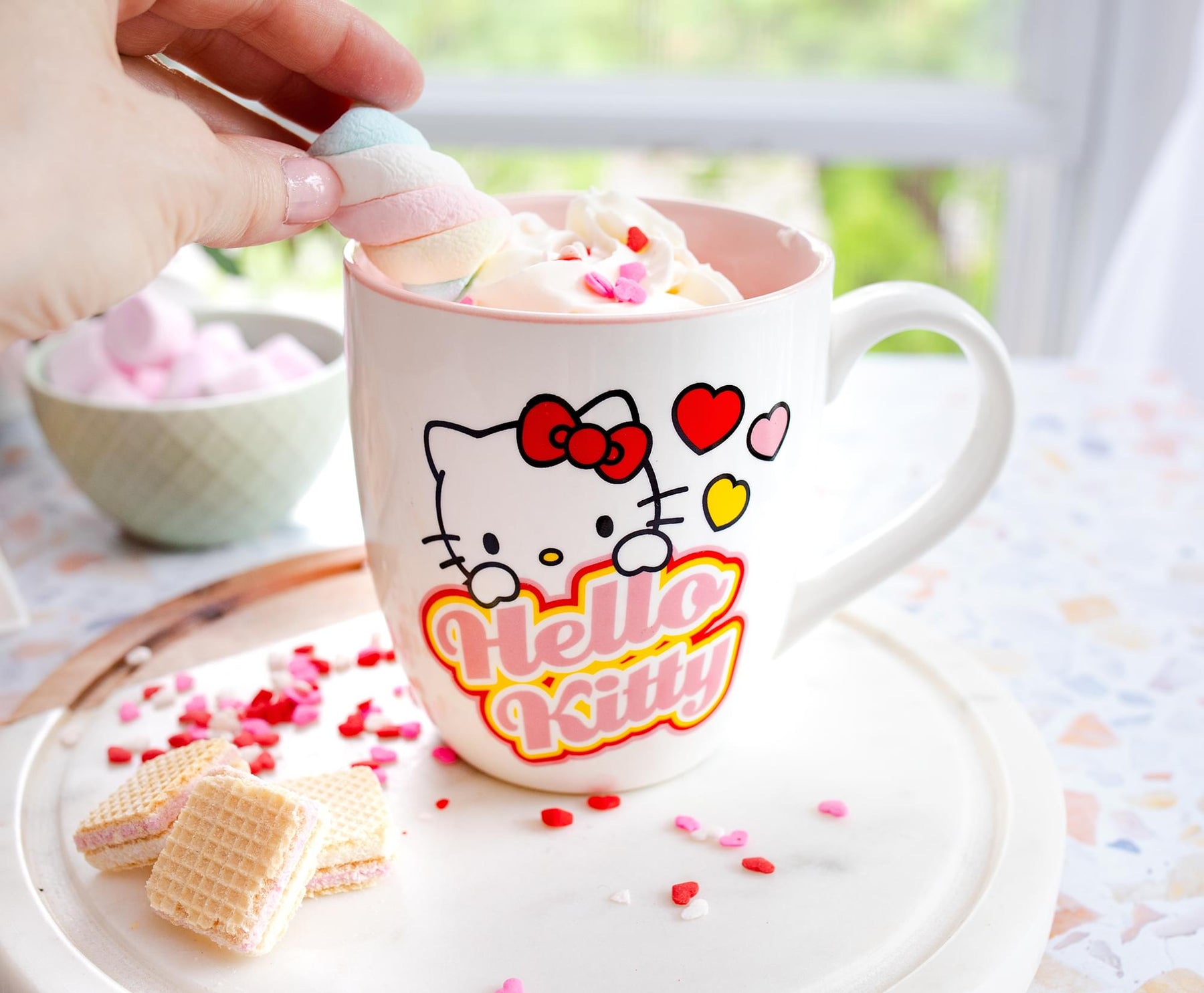 Sanrio Hello Kitty Hearts Ceramic Mug | Holds 18 Ounces