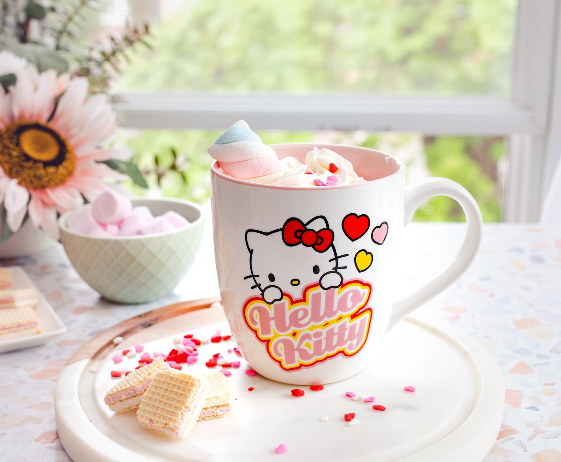 Sanrio Hello Kitty Hearts Ceramic Mug | Holds 18 Ounces