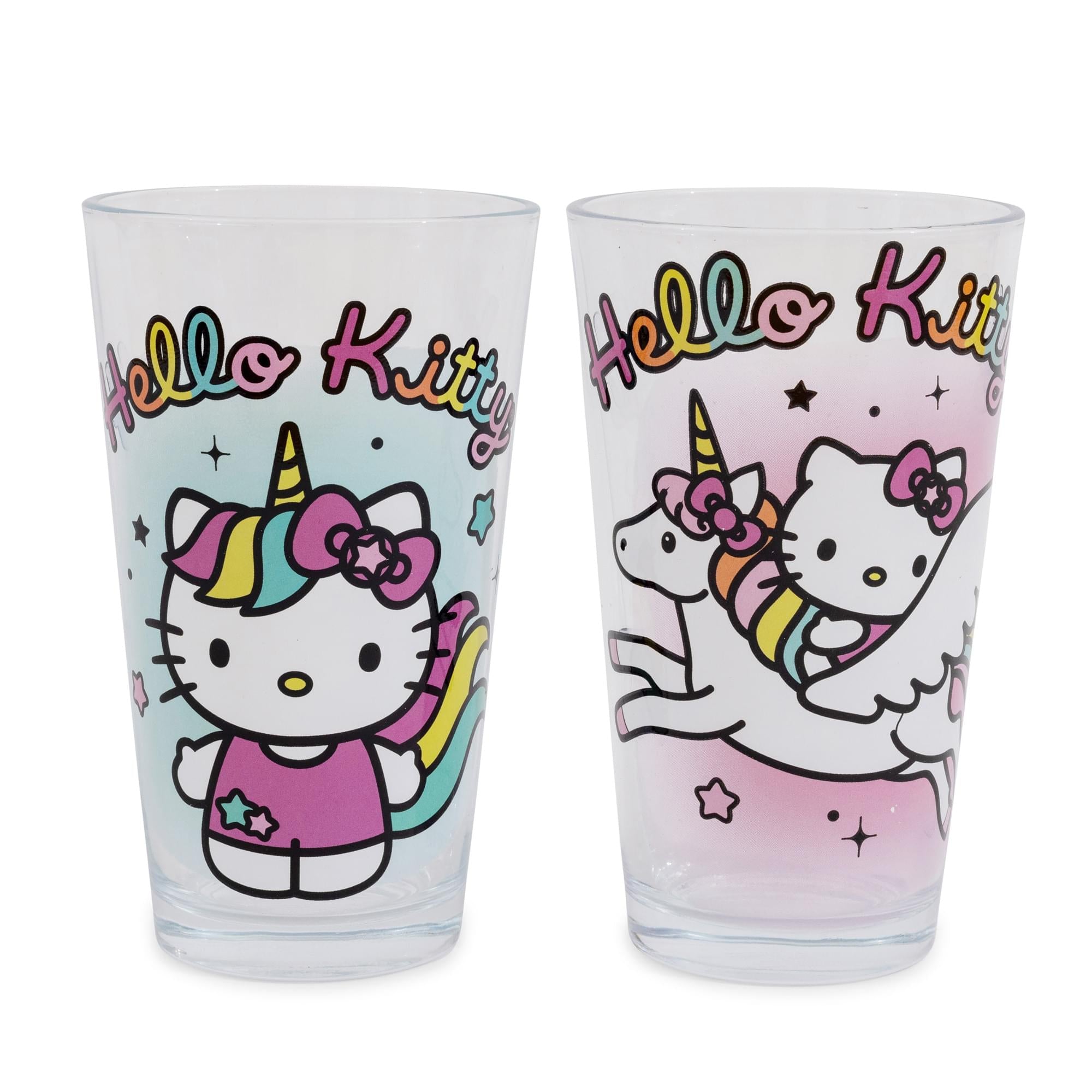 Sanrio Hello Kitty Unicorn 16oz Pint Glass Set | Free Shipping