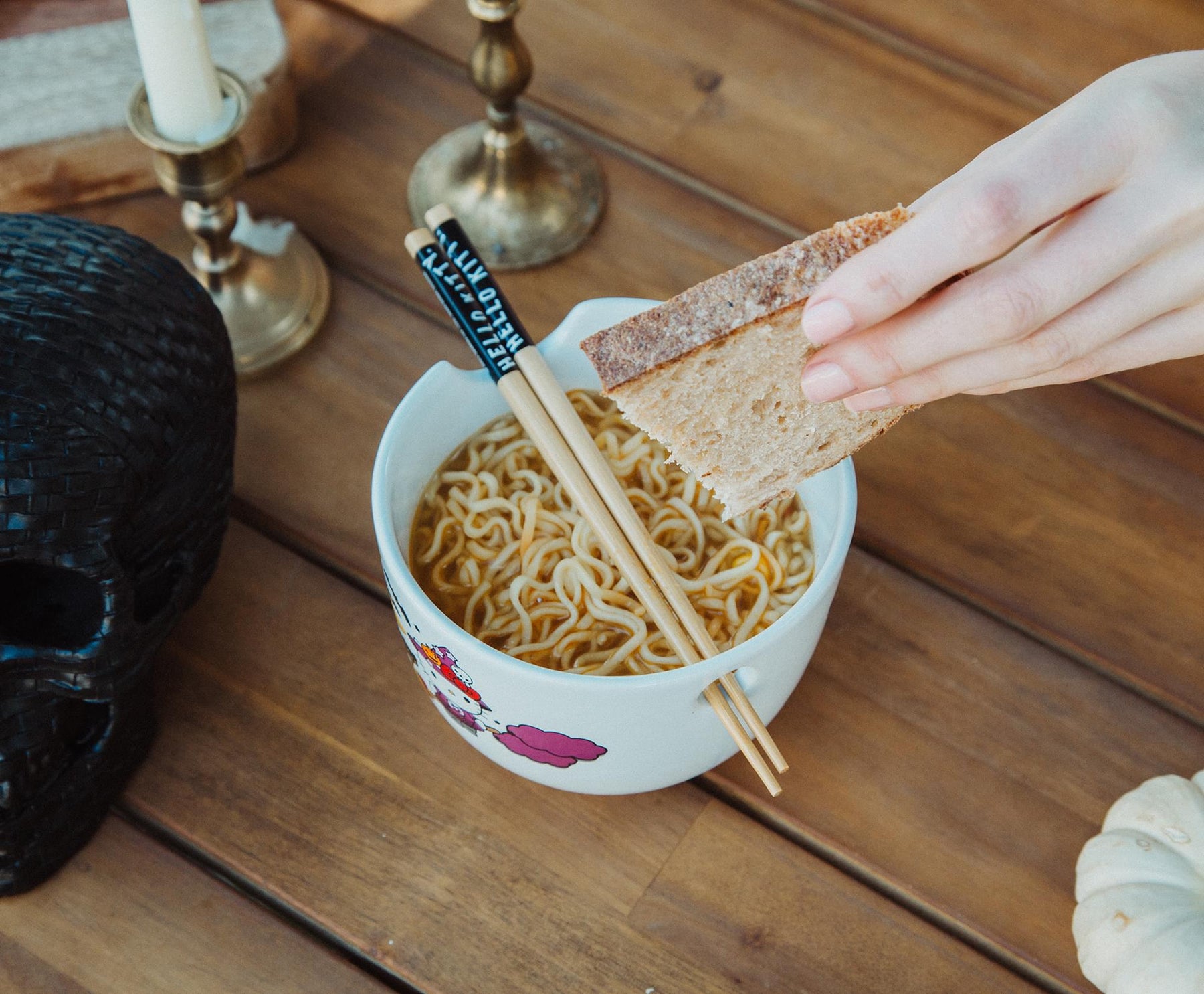Sanrio Hello Kitty Witch 20-Ounce Ceramic Ramen Bowl and Chopstick Set