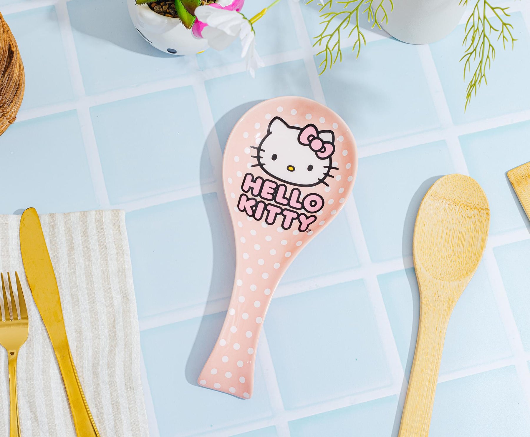 Sanrio Hello Kitty Polka Dots Ceramic Spoon Rest