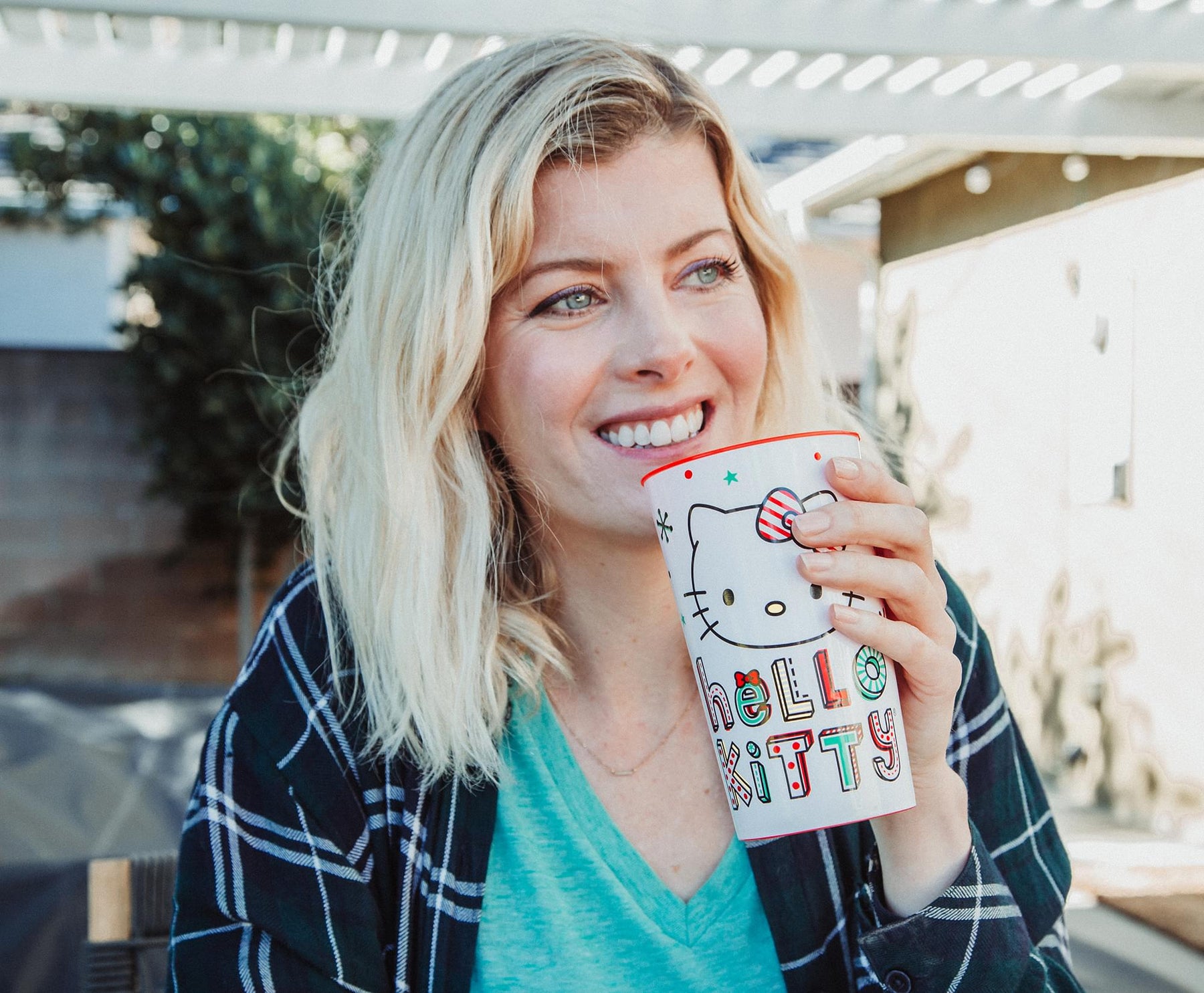 Sanrio Hello Kitty Holiday 4-Piece Plastic Cup Set | Each Holds 22 Ounces