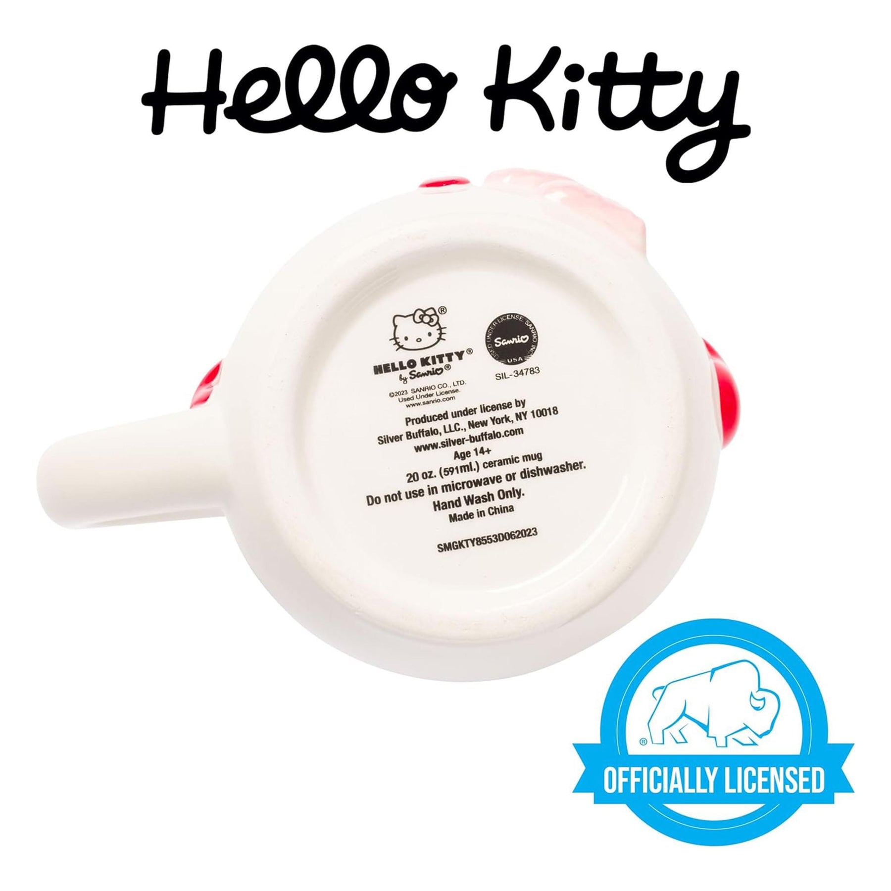 Sanrio Hello Kitty Snowman 20 Ounce 3D Sculpted Ceramic Mug