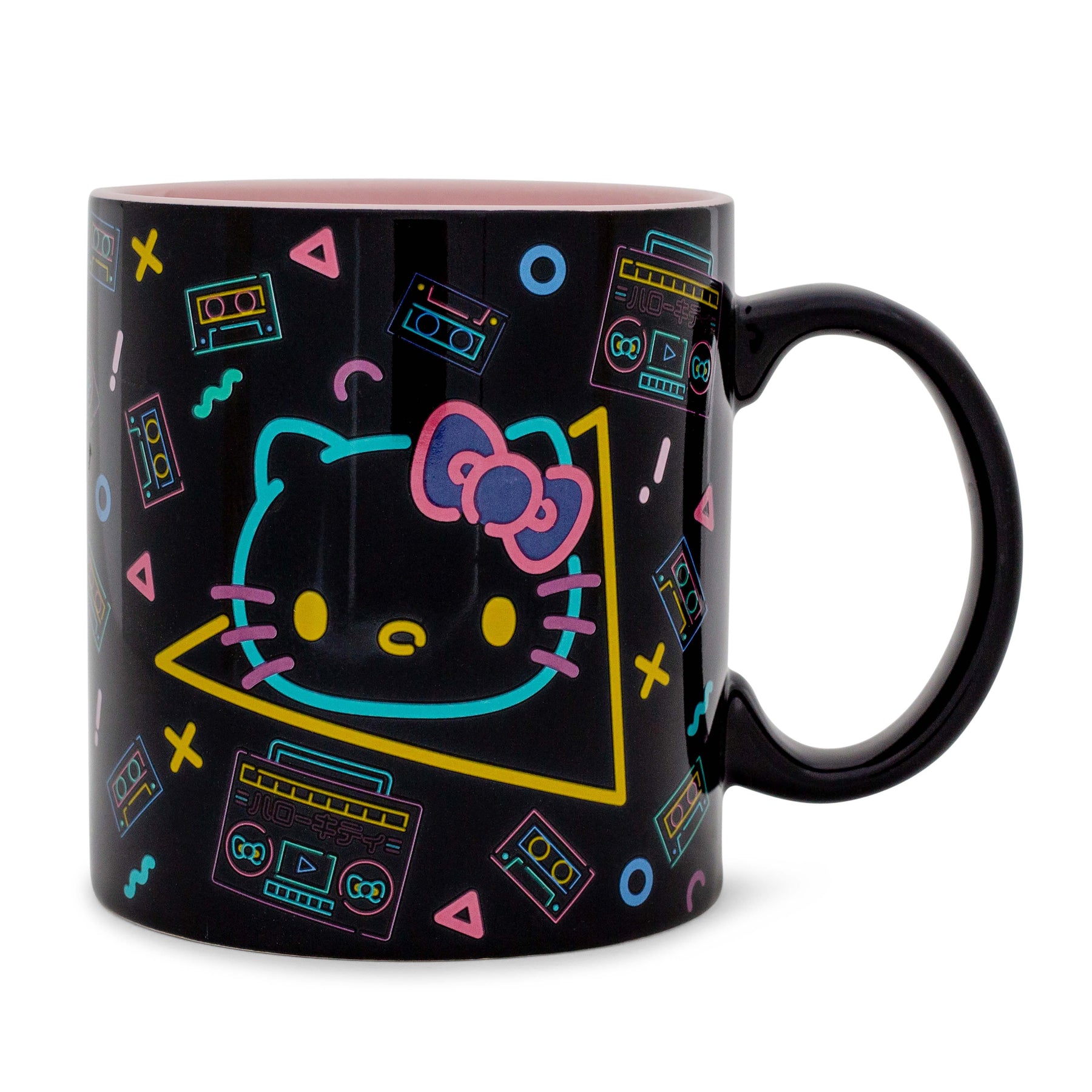 Sanrio Hello Kitty Retro Boombox and Cassette Print 20-Ounce Ceramic Mug