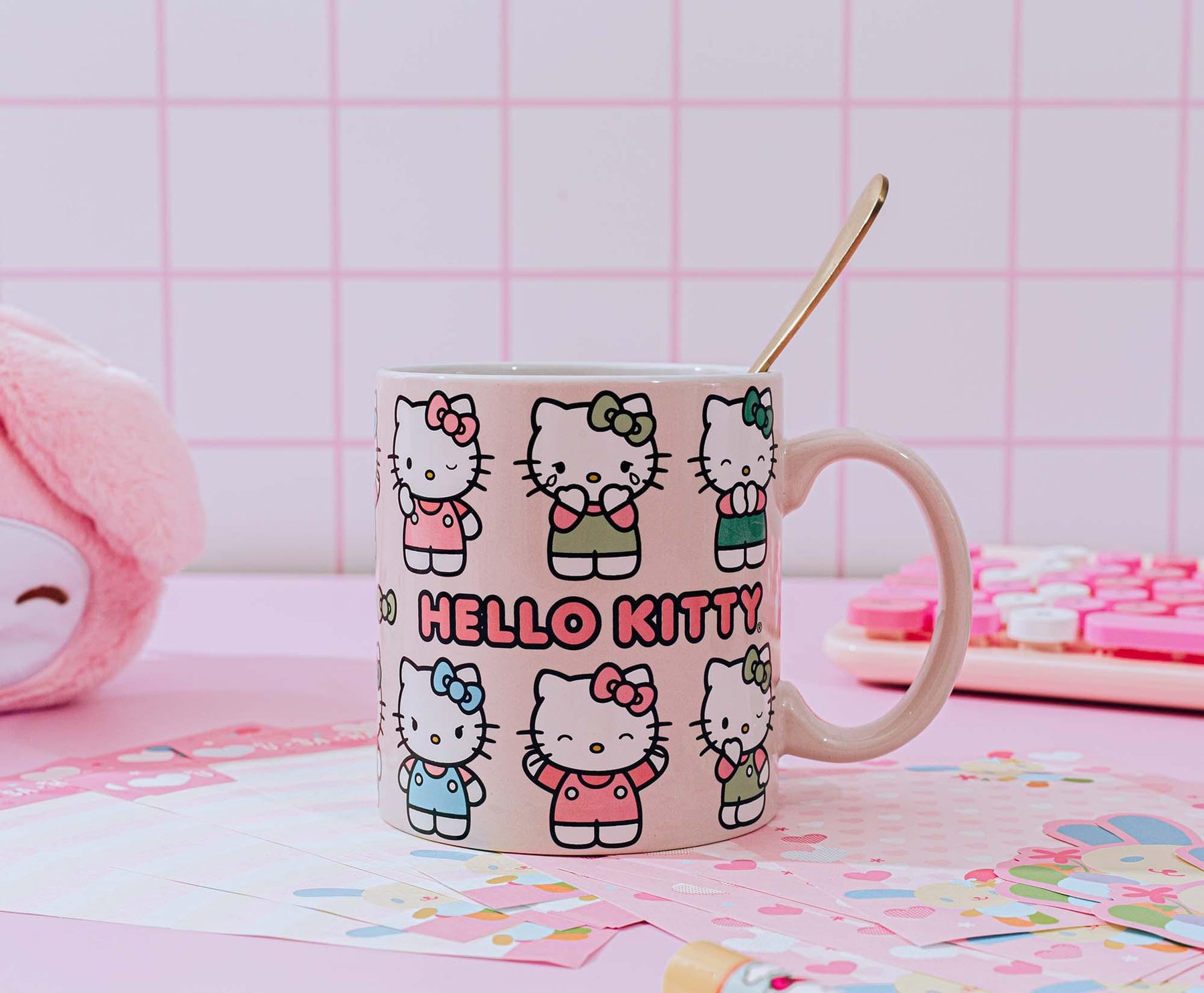 Sanrio Hello Kitty Pink Expressions Ceramic Mug | Holds 20 Ounces