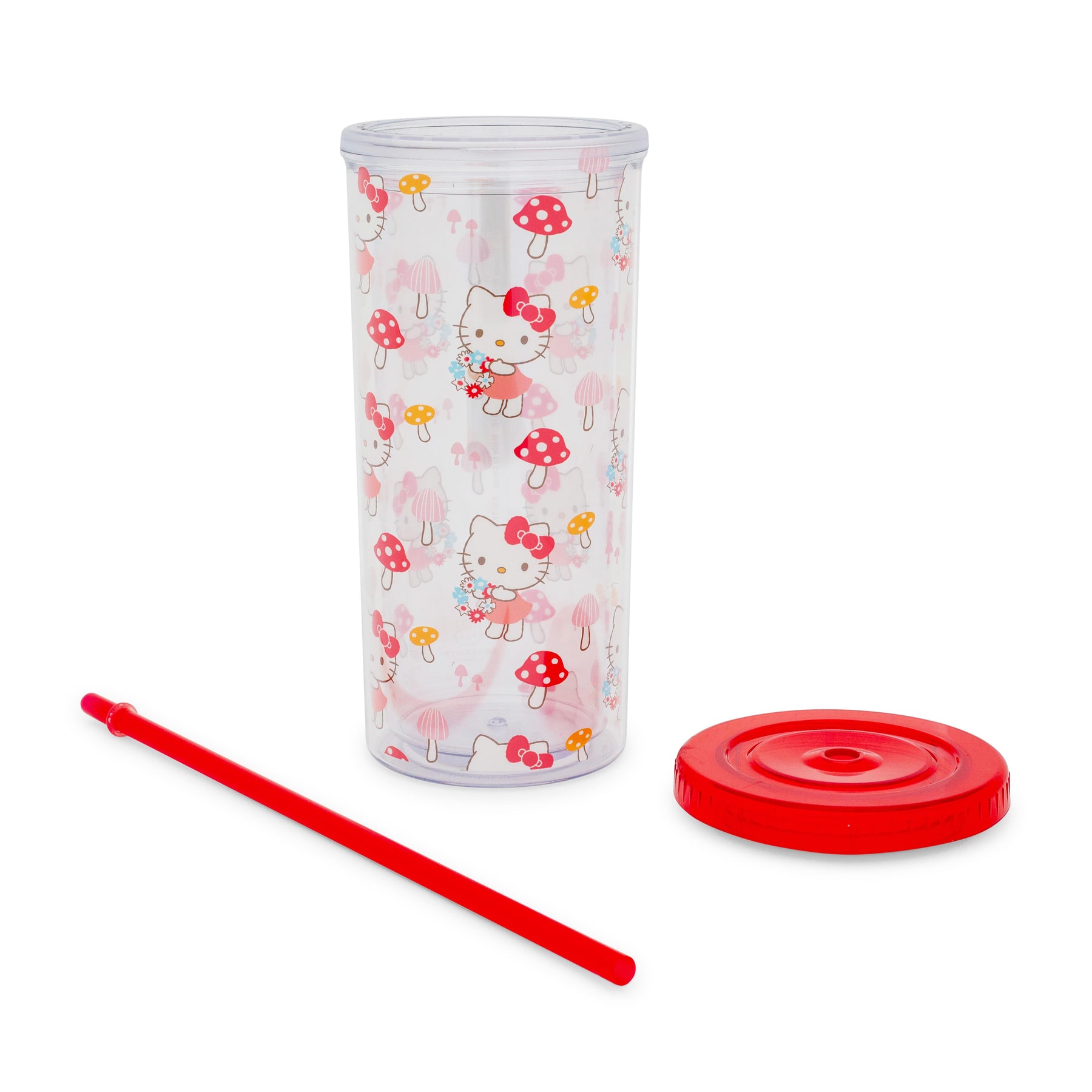 Sanrio Hello Kitty Mushrooms Carnival Cup With Lid and Straw | Holds 20 Ounces