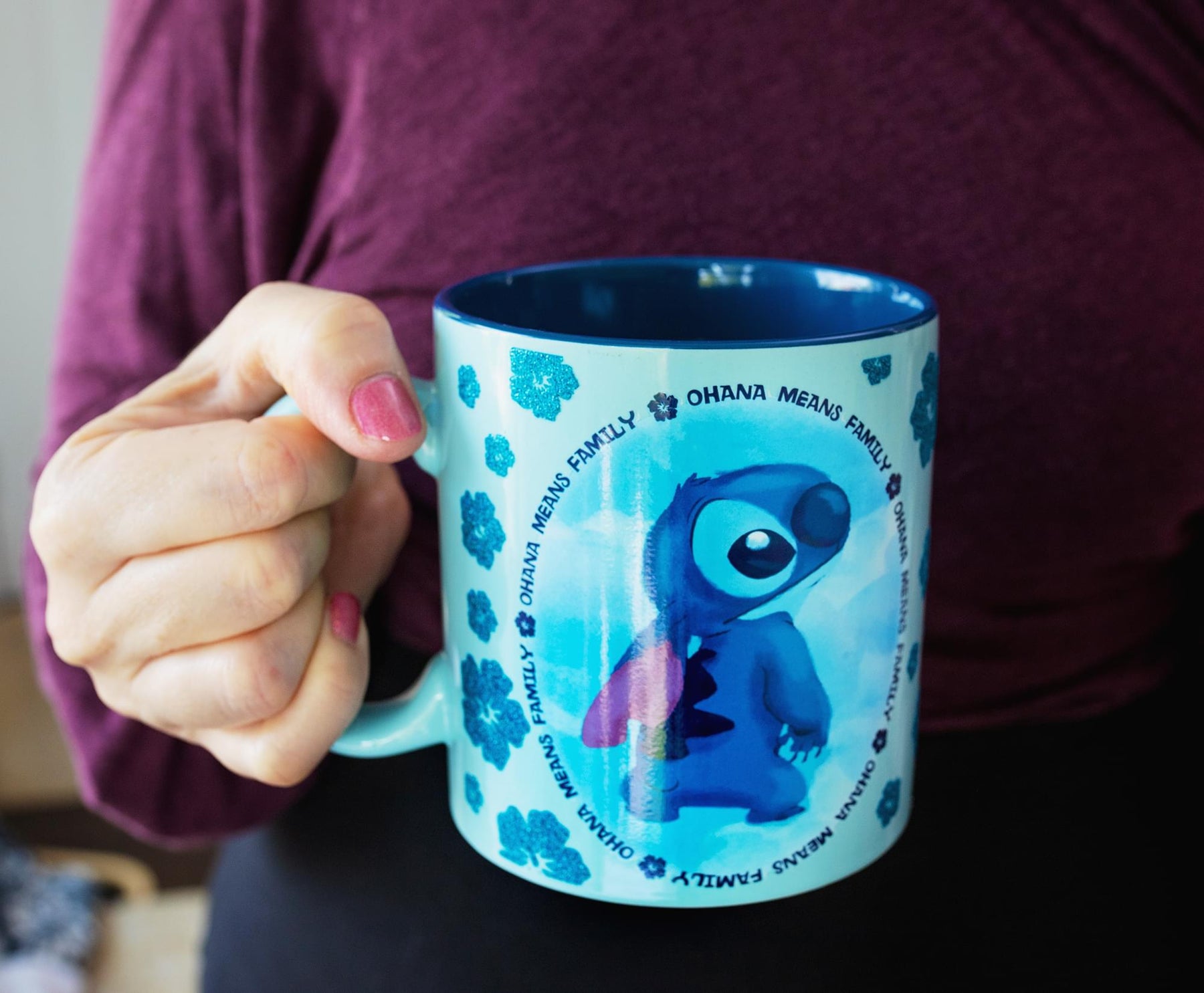 Disney Lilo & Stitch "Ohana Means Family" Ceramic Mug | Holds 20 Ounces