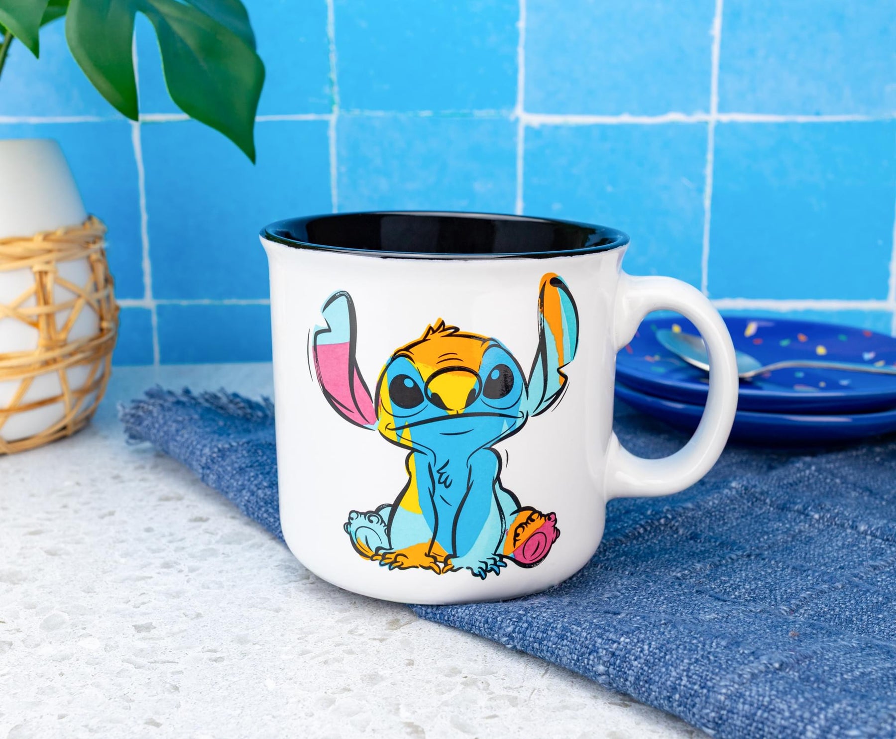 Disney Lilo & Stitch "Ohana" Ceramic Camper Mug | Holds 20 Ounces