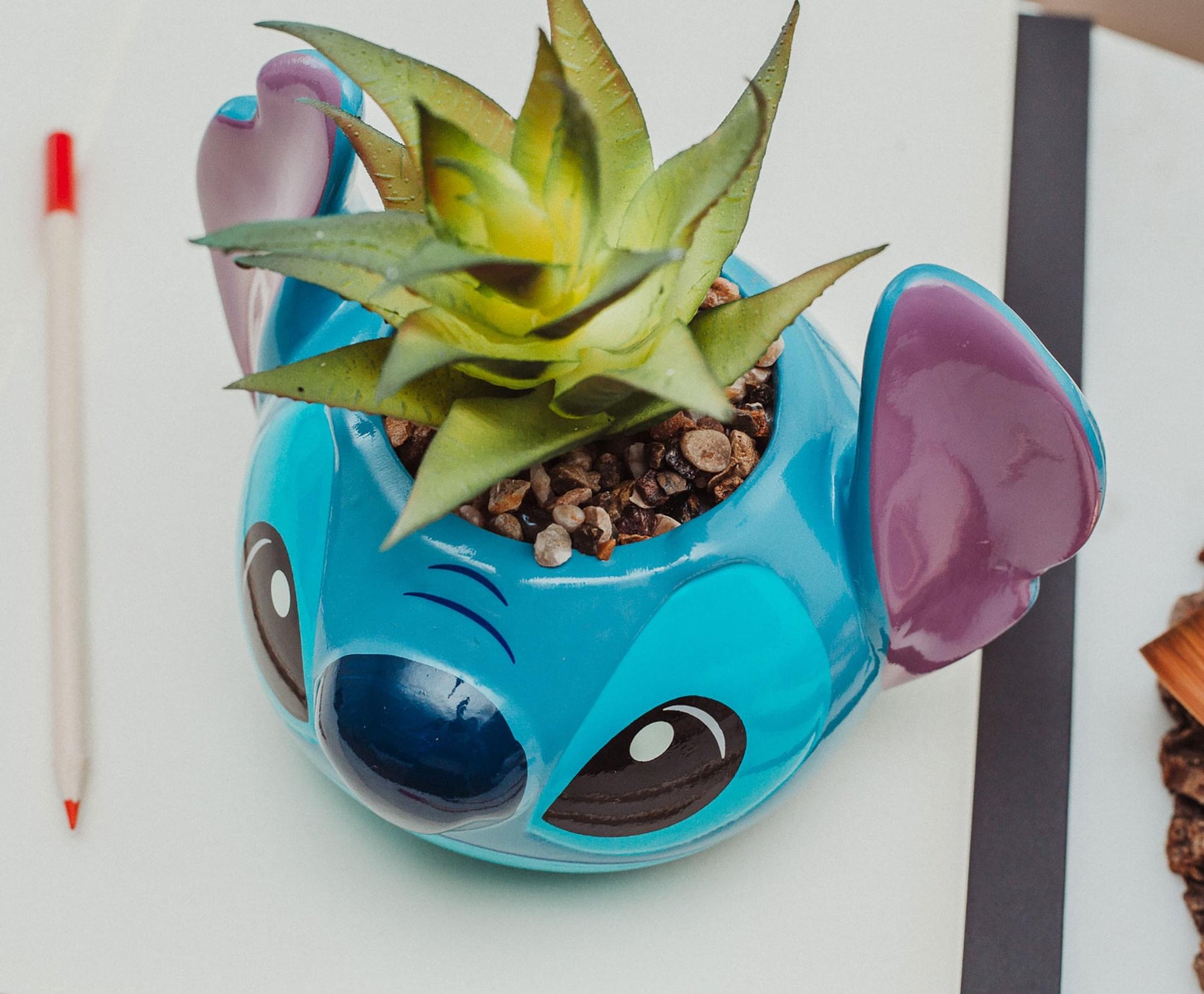 Disney Stitch Face Large Ceramic Planter | 5x5x7 Inches