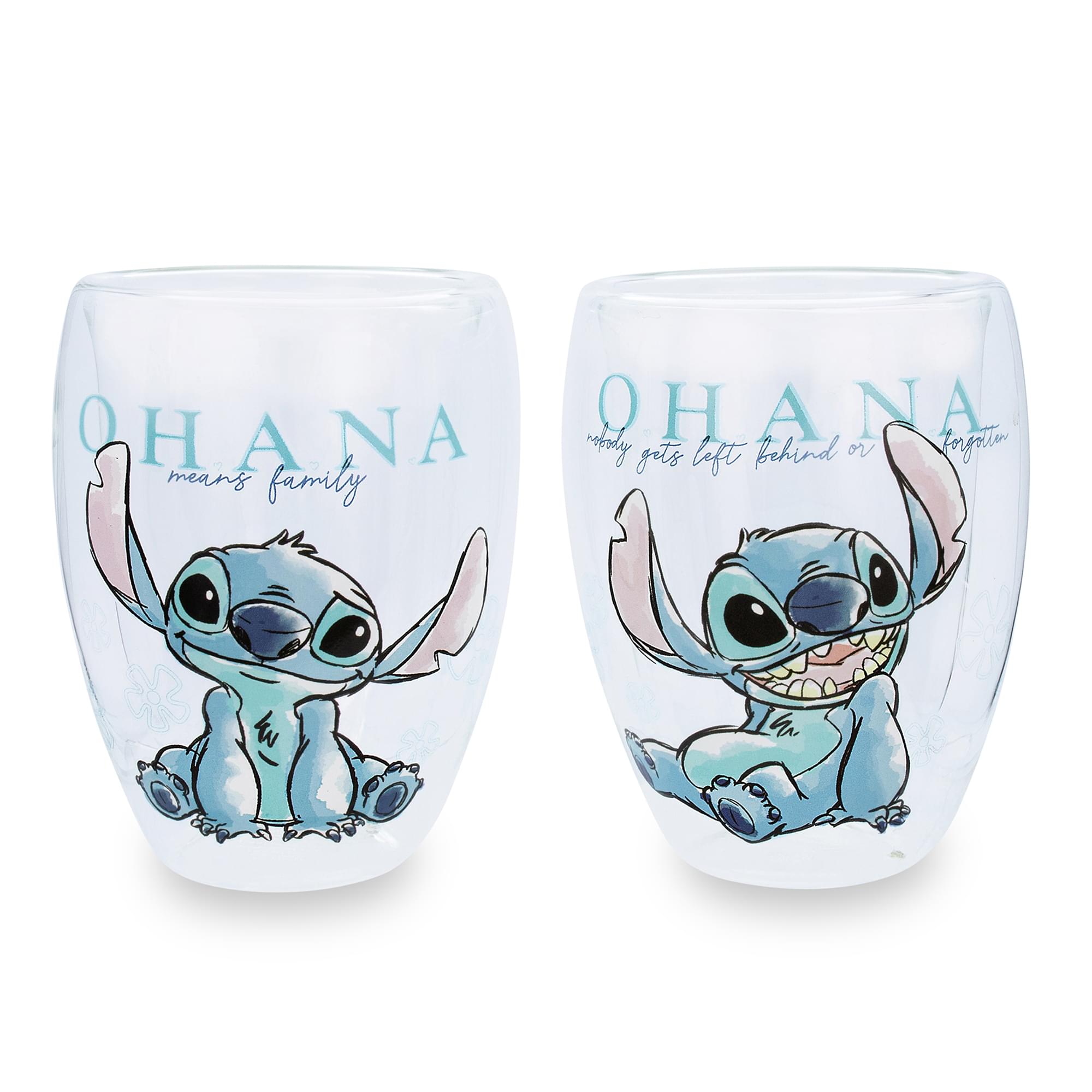 Lilo and Stitch Ohana Floral Sketch Poses 2pc 12oz. Double