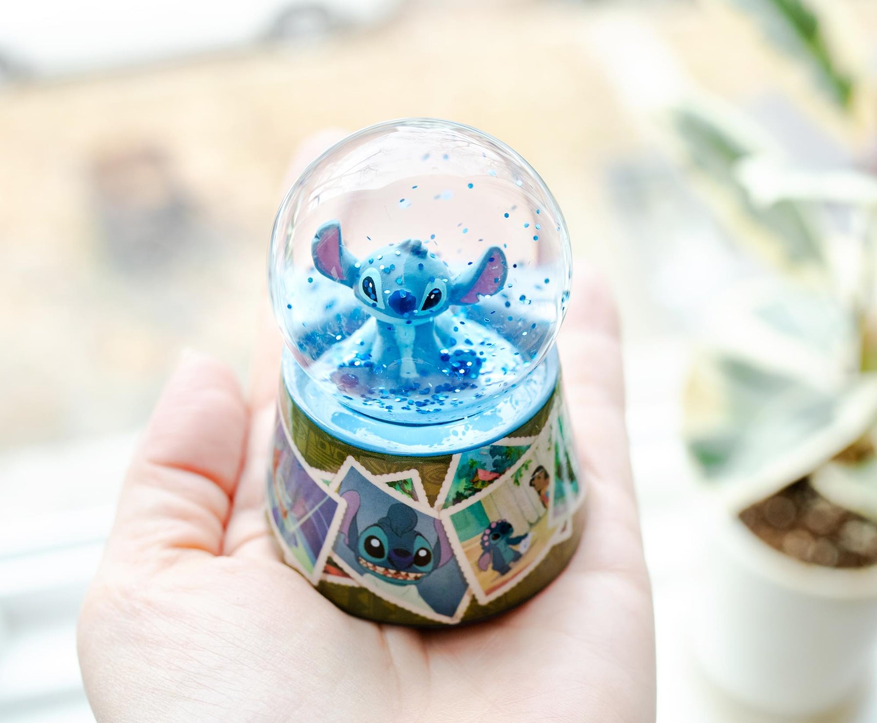 Disney Lilo & Stitch Vintage Photos Mini Light-Up Snow Globe | 3 Inches Tall