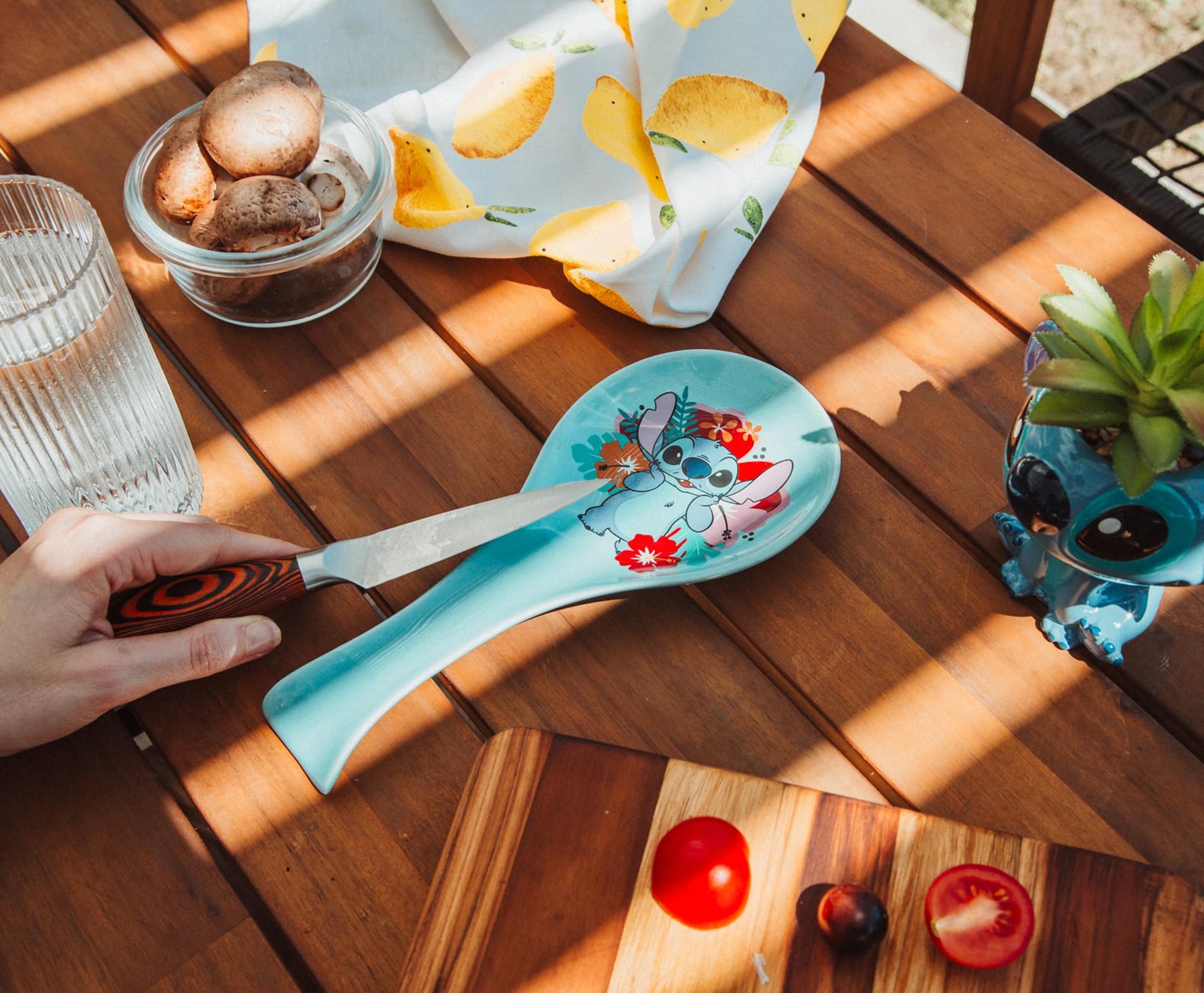 Disney Lilo & Stitch Hibiscus Flowers Ceramic Spoon Rest Holder