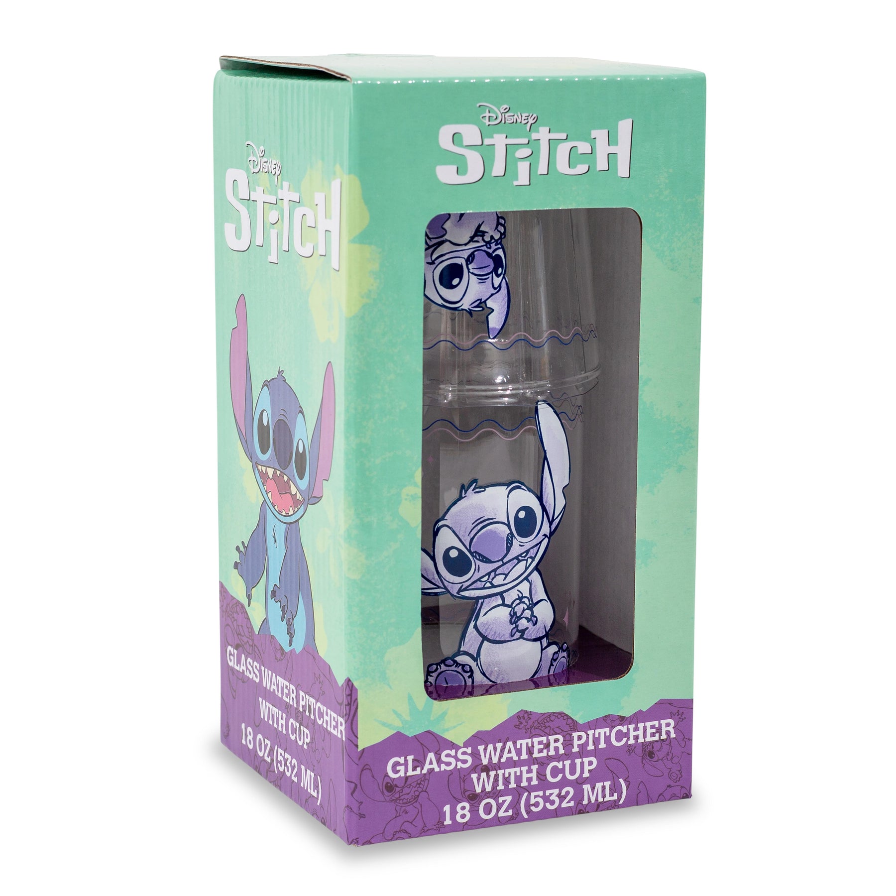 Disney Lilo & Stitch 18-Ounce Glass Pitcher and 8-Ounce Cup