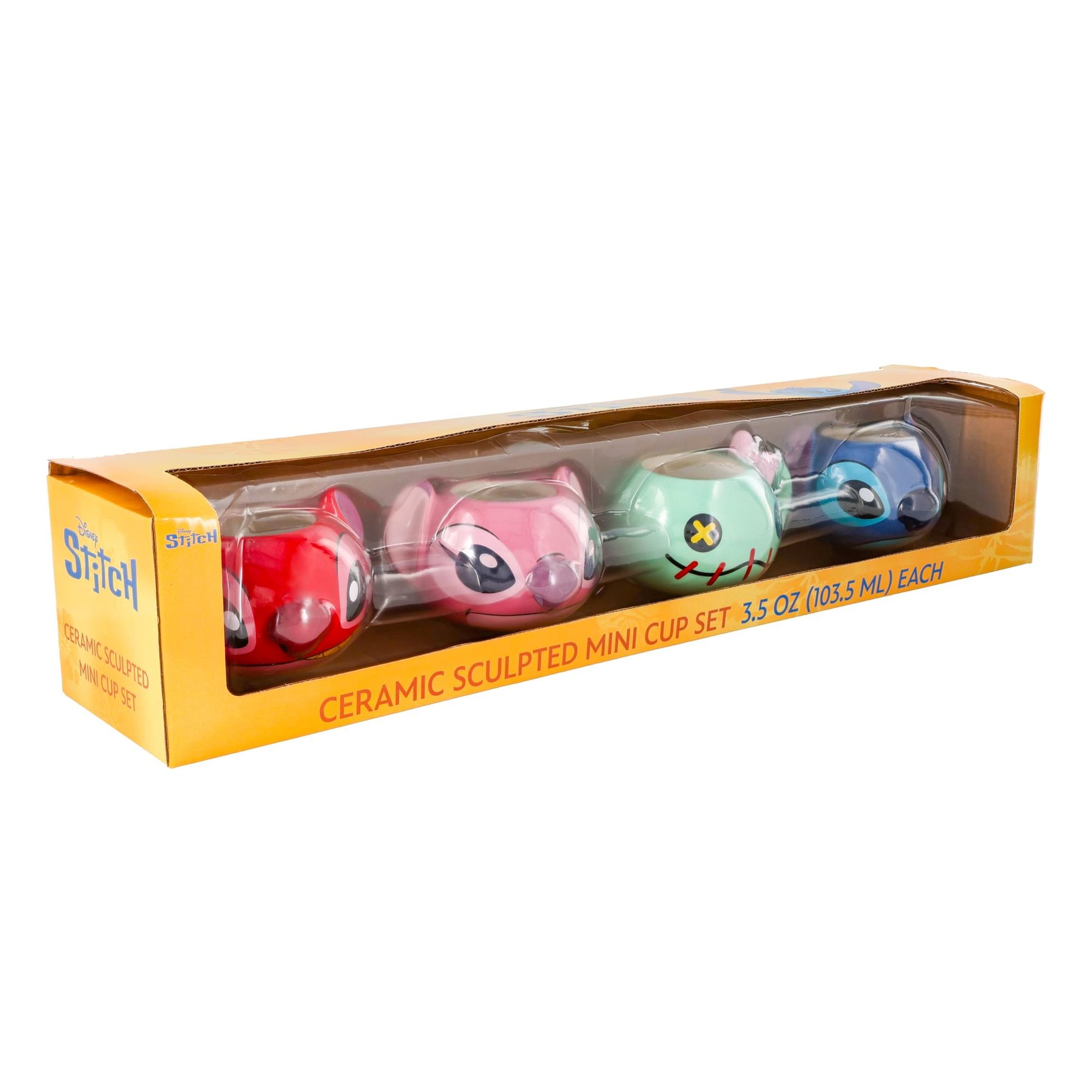 Disney Lilo & Stitch Characters 2-Ounce Sculpted Ceramic Mini Mugs | Set of 4