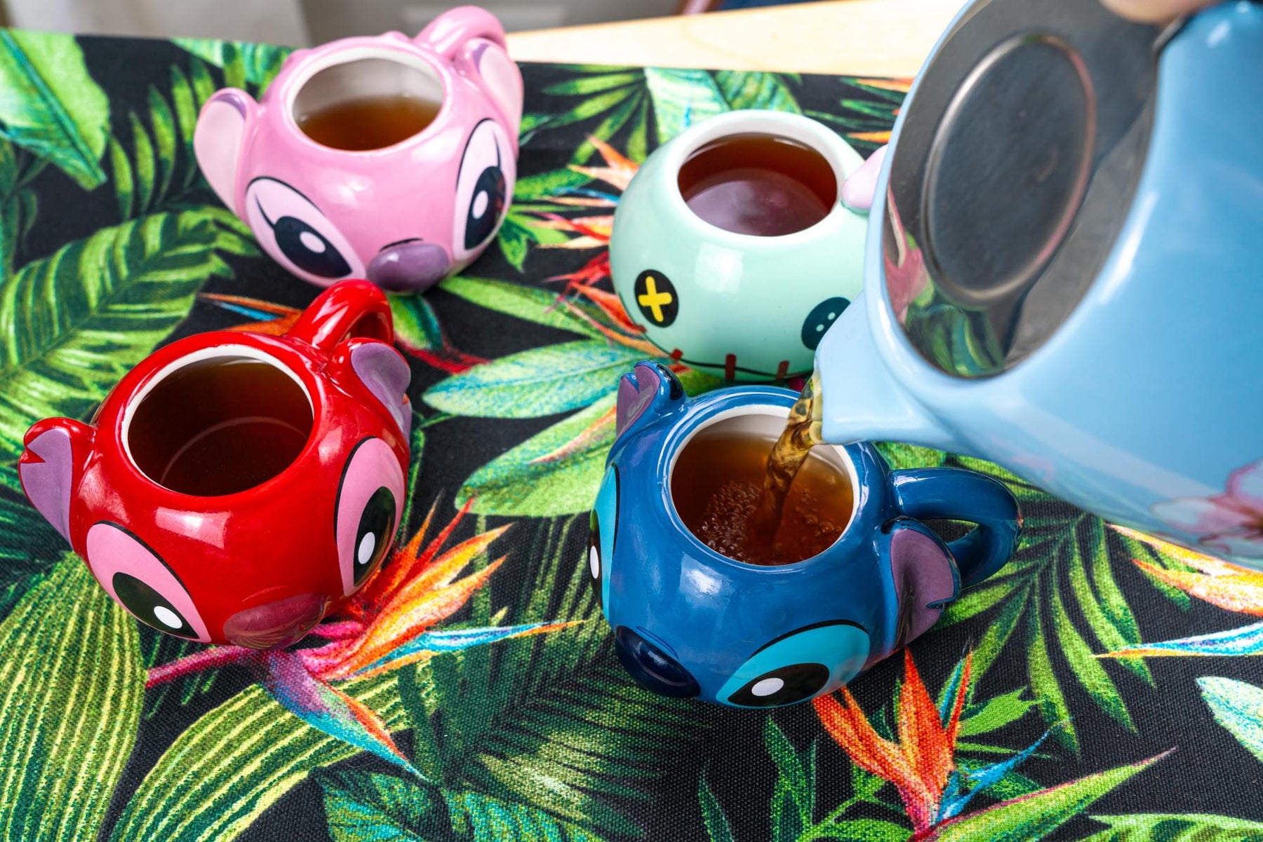Disney Lilo & Stitch Characters 2-Ounce Sculpted Ceramic Mini Mugs | Set of 4