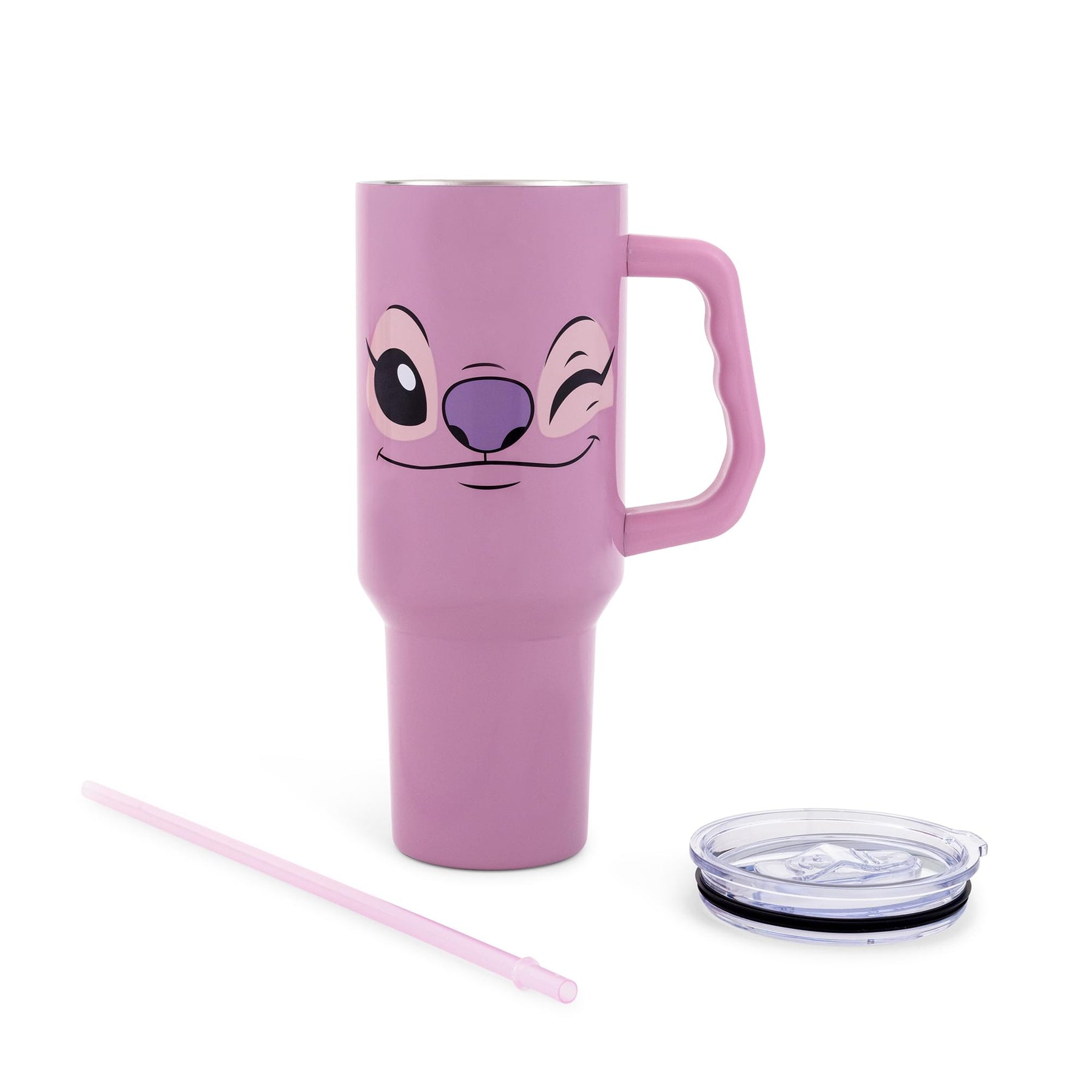 Disney Lilo & Stitch Angel Stainless Steel Tumbler With Handle | Holds 40 Ounces