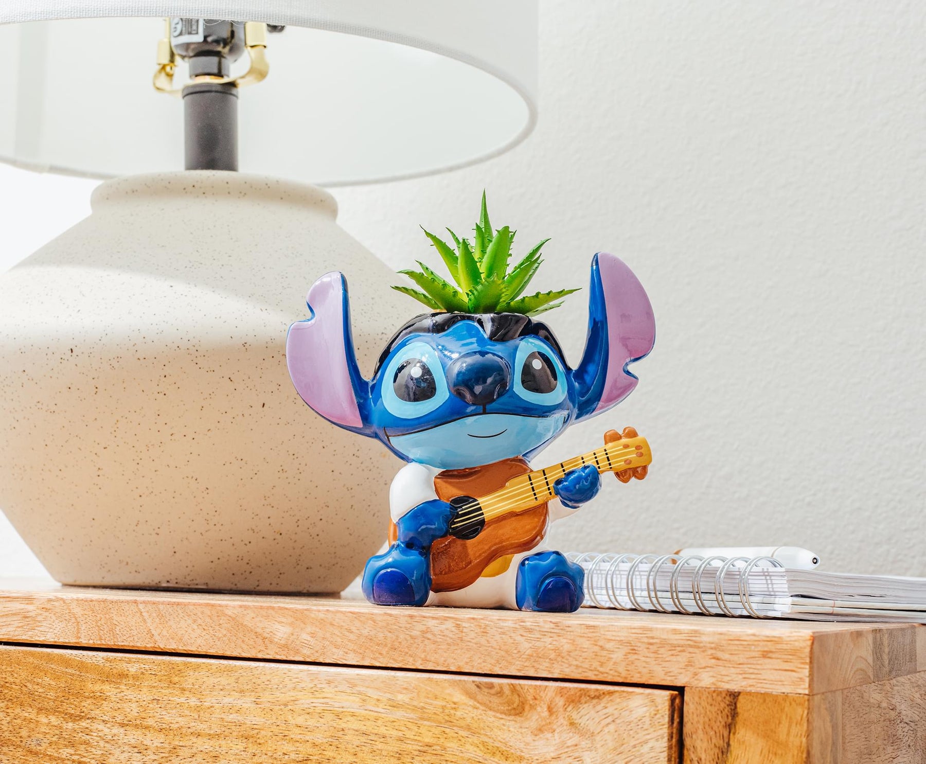 Disney Lilo & Stitch Elvis 6-Inch Ceramic Mini Planter With Artificial Succulent