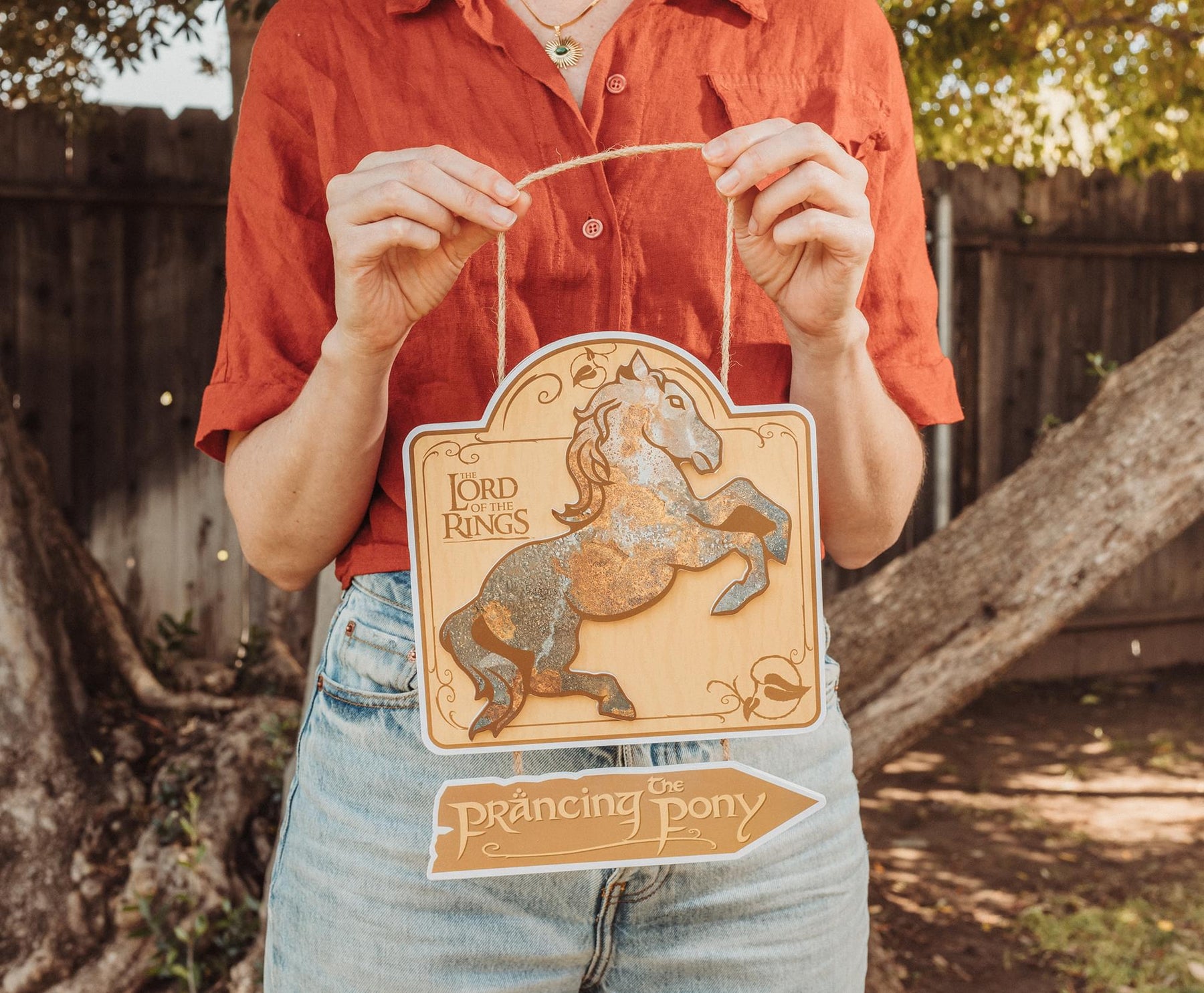 The Lord Of The Rings The Prancing Pony Hanging Wall Sign | 11 x 8 Inches