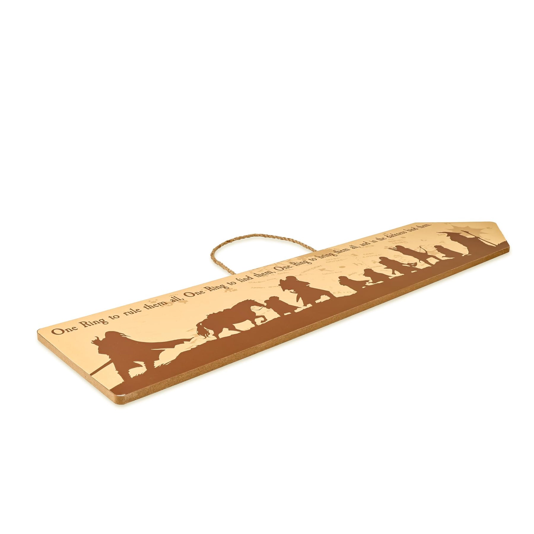 The Lord Of The Rings The Fellowship Framed Wooden Sign | 20 x 5 Inches